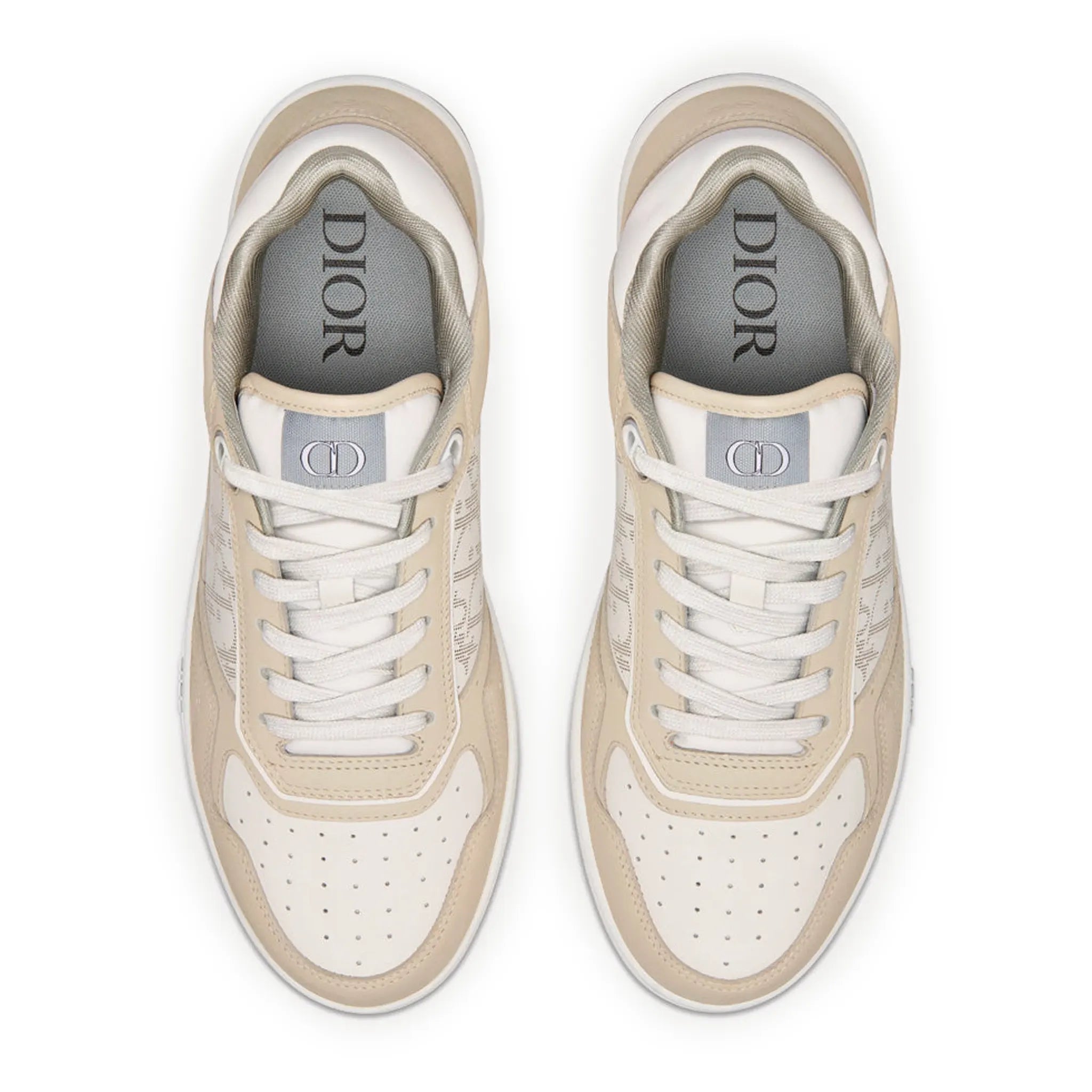 Top view of Dior B27 Oblique Galaxy Beige White Low Top Sneaker 3SN272ZML_H160