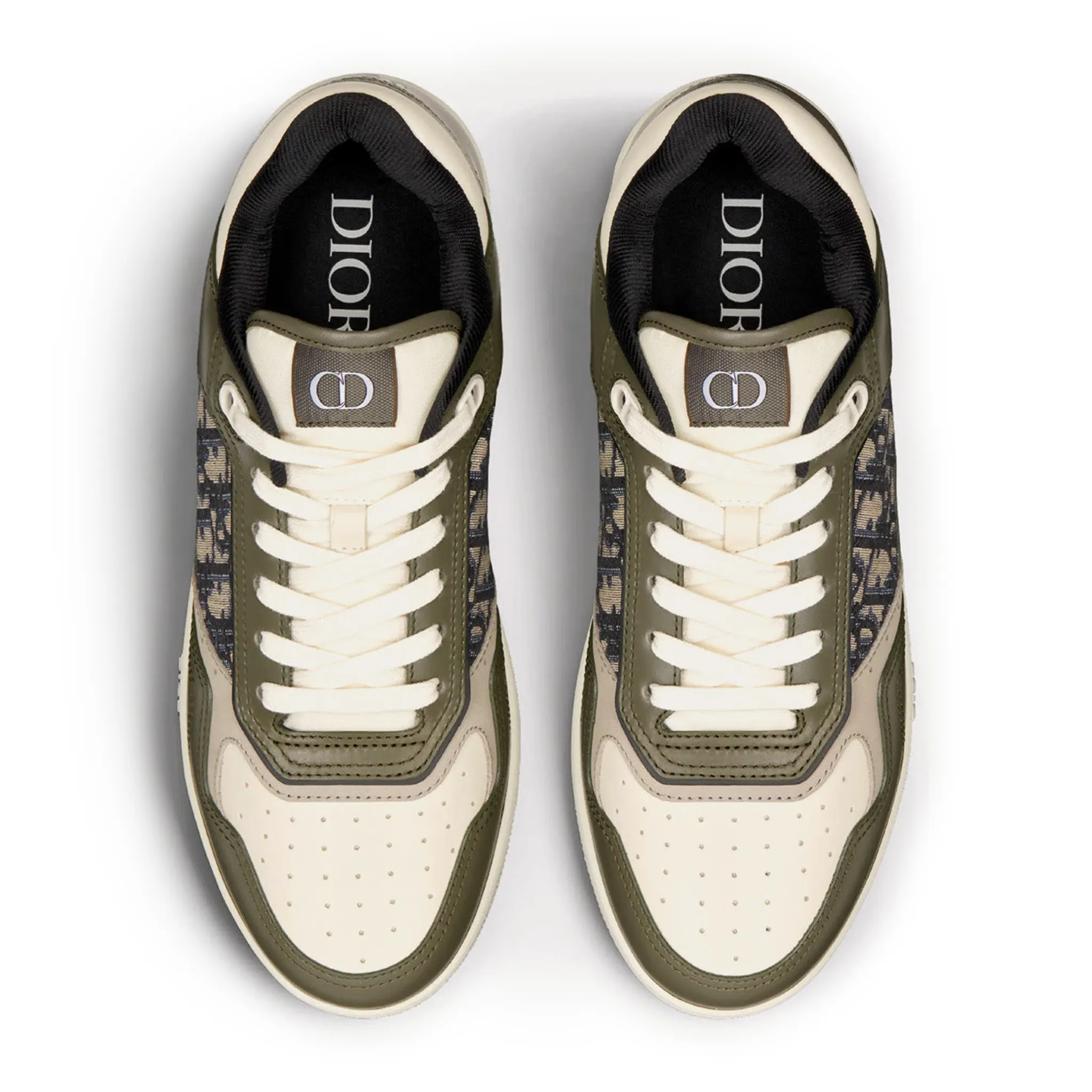 Top view of Dior B27 Oblique Olive Beige Low Top Sneaker 3SN272ZIR_H661