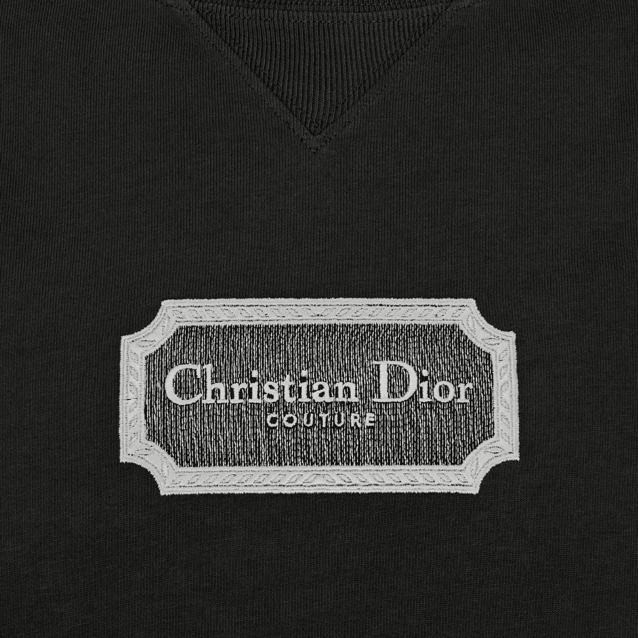 Logo view of Dior Couture Relaxed Fit Cotton Black T Shirt