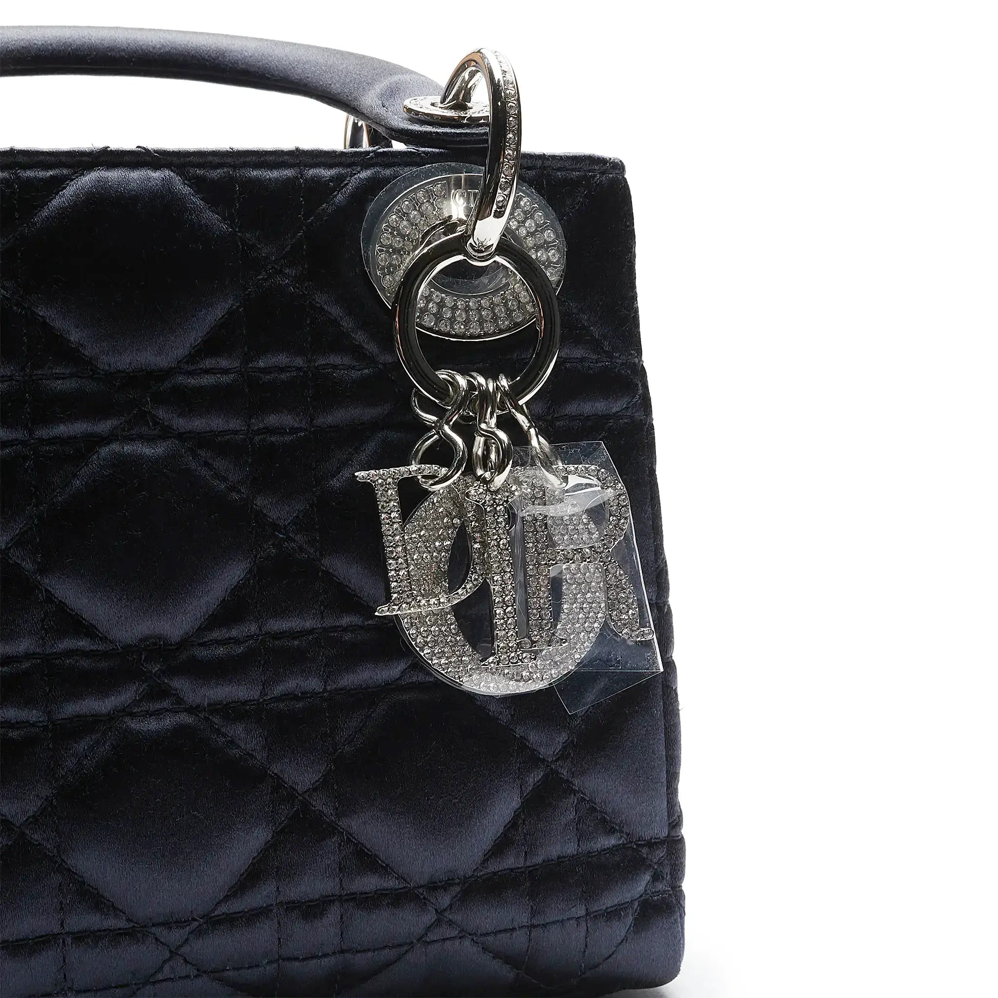 Logo view of Dior Lady Dior Lady Diana Limited Edition Satin Blue Mini Handbag