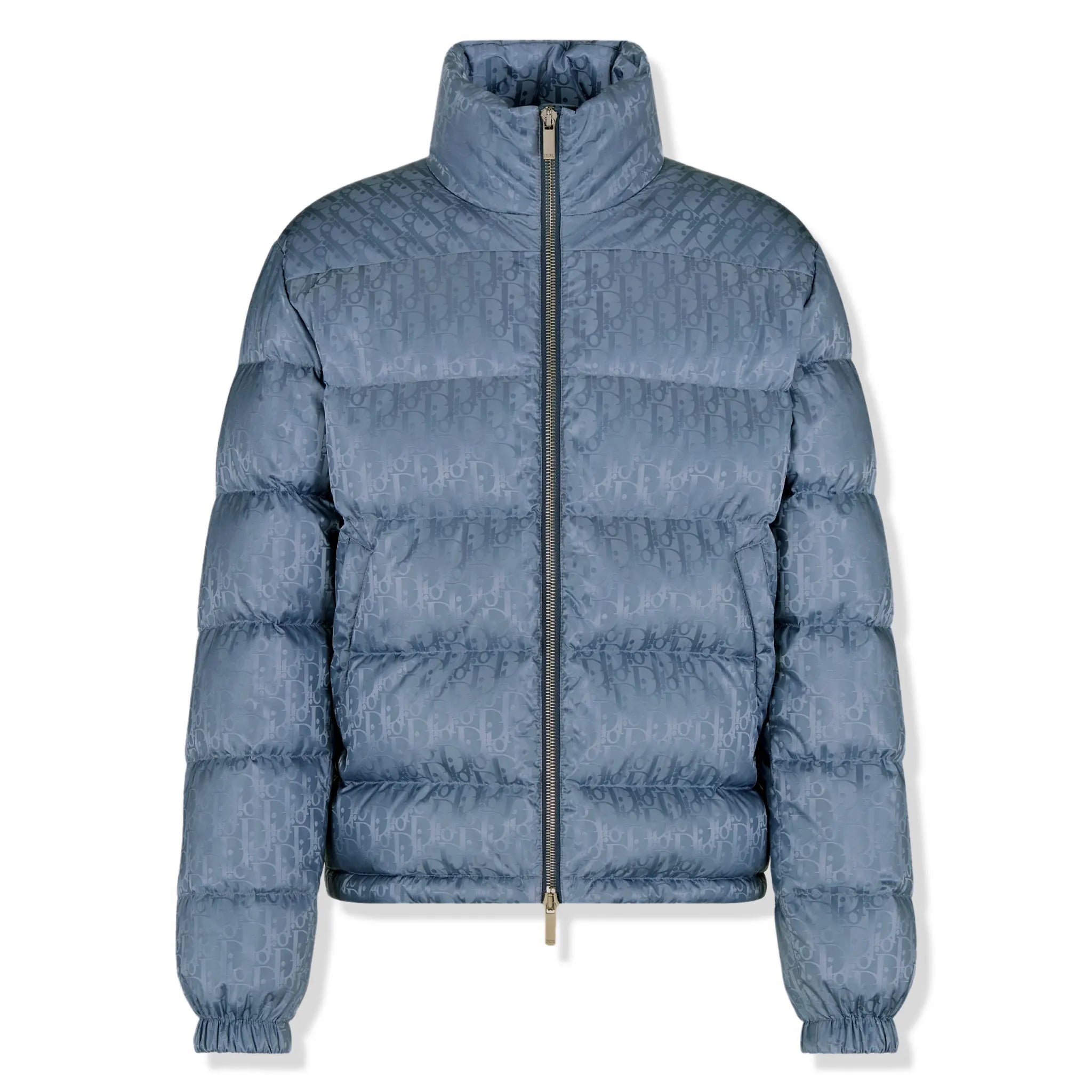 Front view of Preloved - Dior Oblique Blouson Blue Down Jacket 943C449A4462_C579