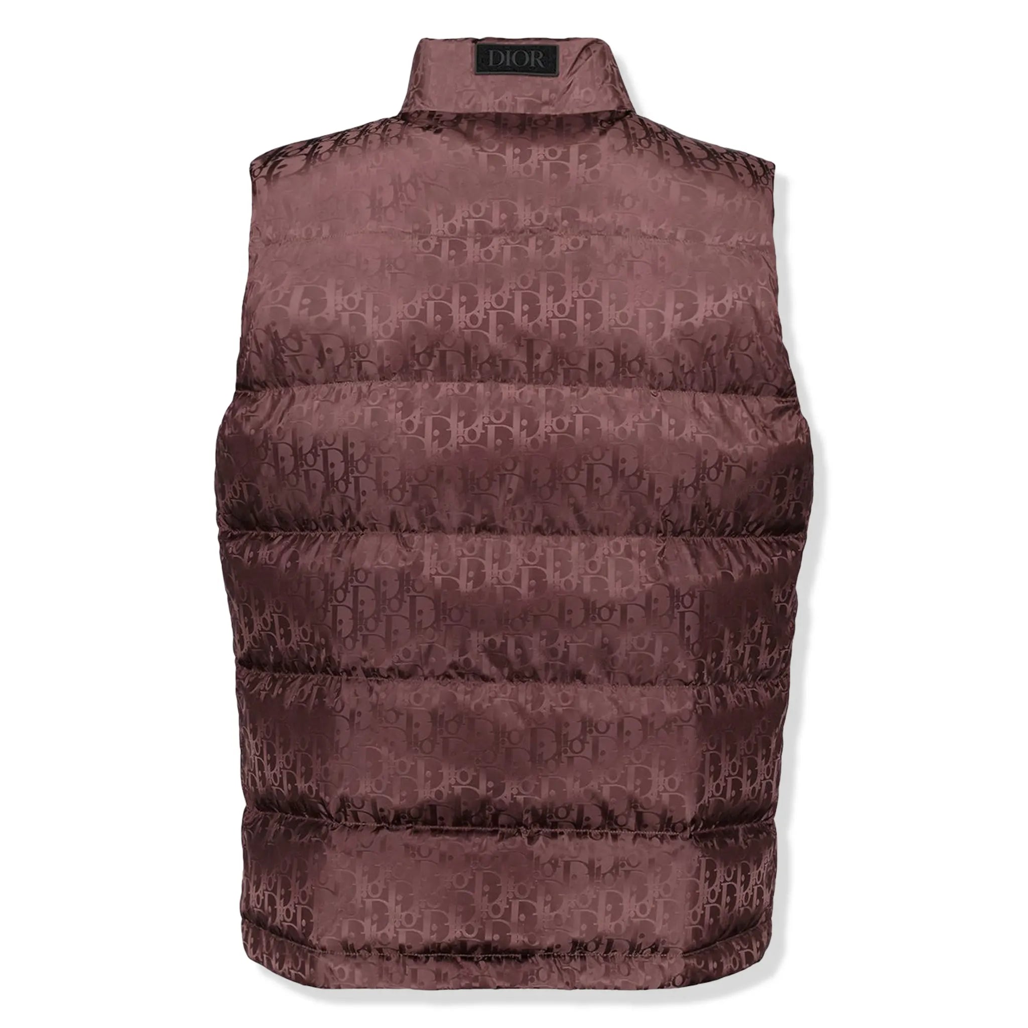 Back view of Dior Oblique Blouson Burgundy Gilet 