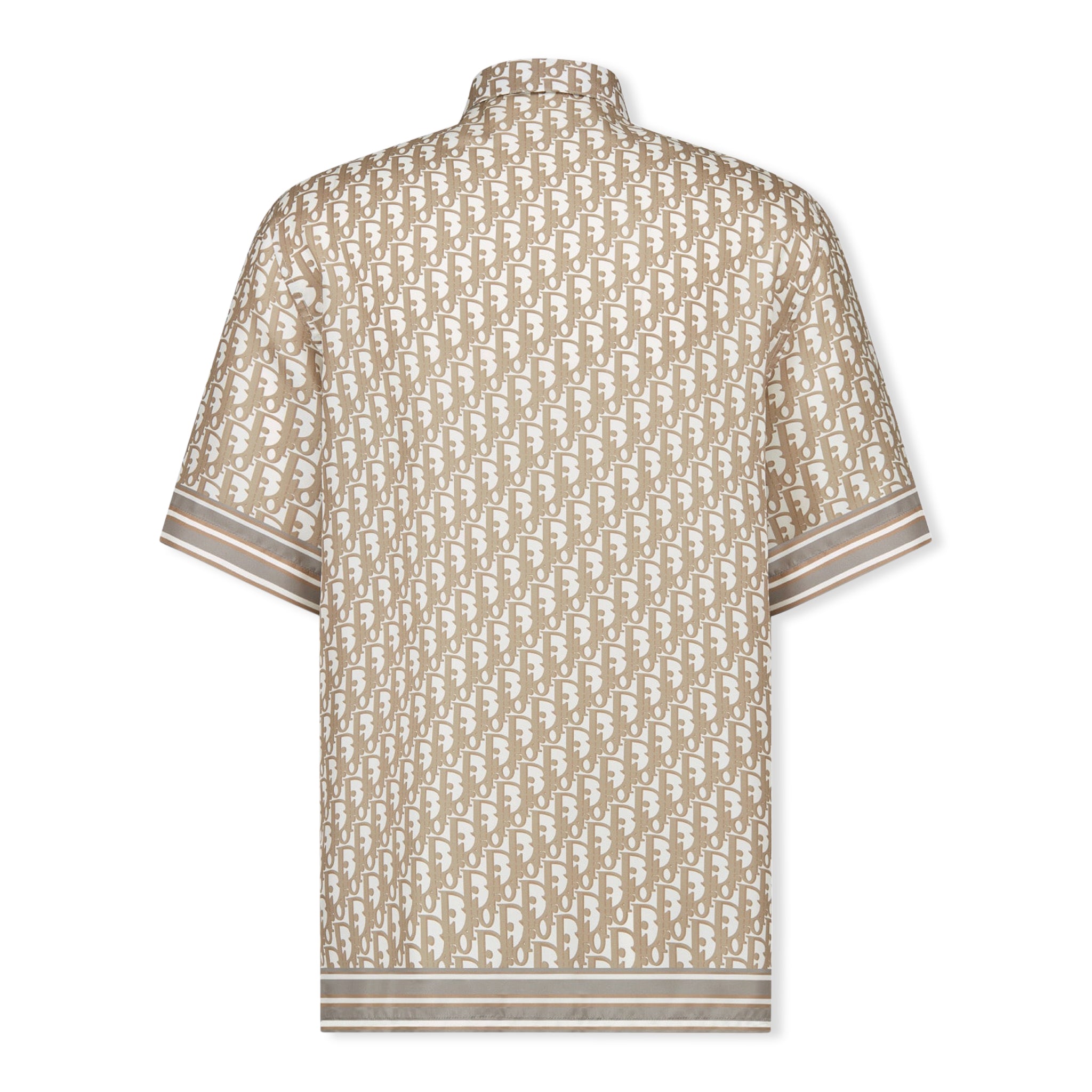 Dior Oblique Short Sleeved Silk Twill Shirt Beige