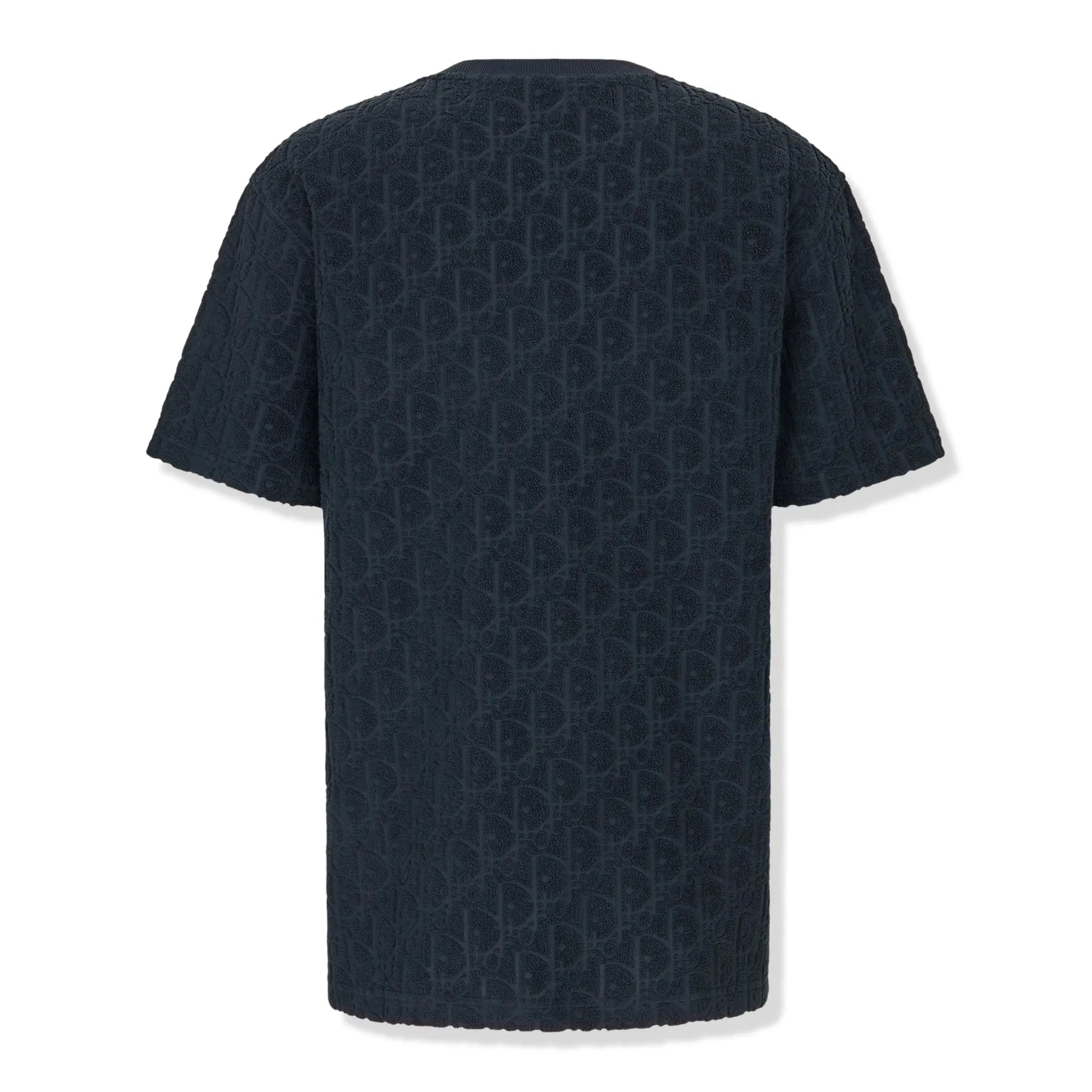 Back view of Dior Oblique Towelling Navy T Shirt