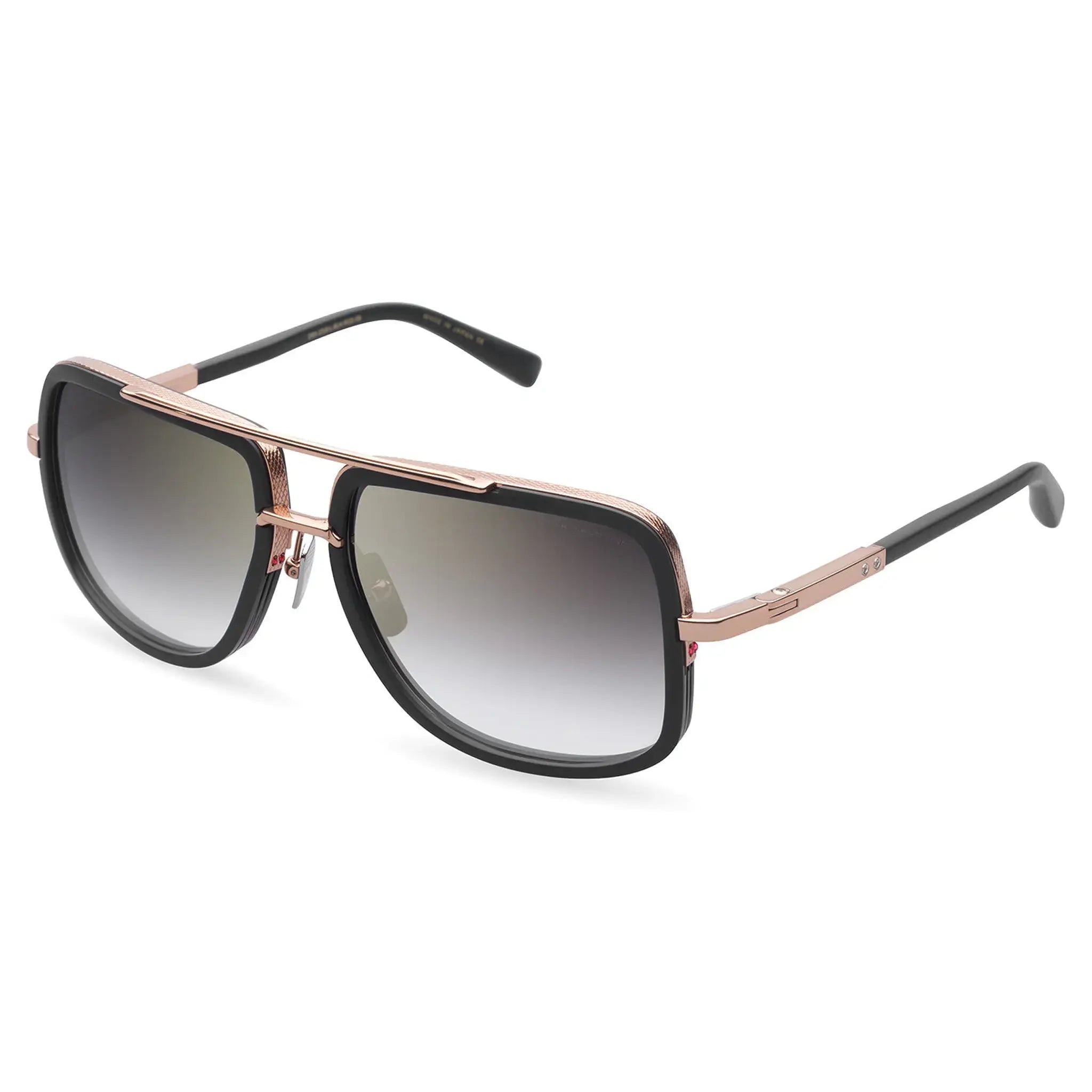 Front side view of Dita Eyewear DRX-2030 Mach One Matte Black Rose Gold Sunglasses DRX-2030-L-BLK-RGD-59