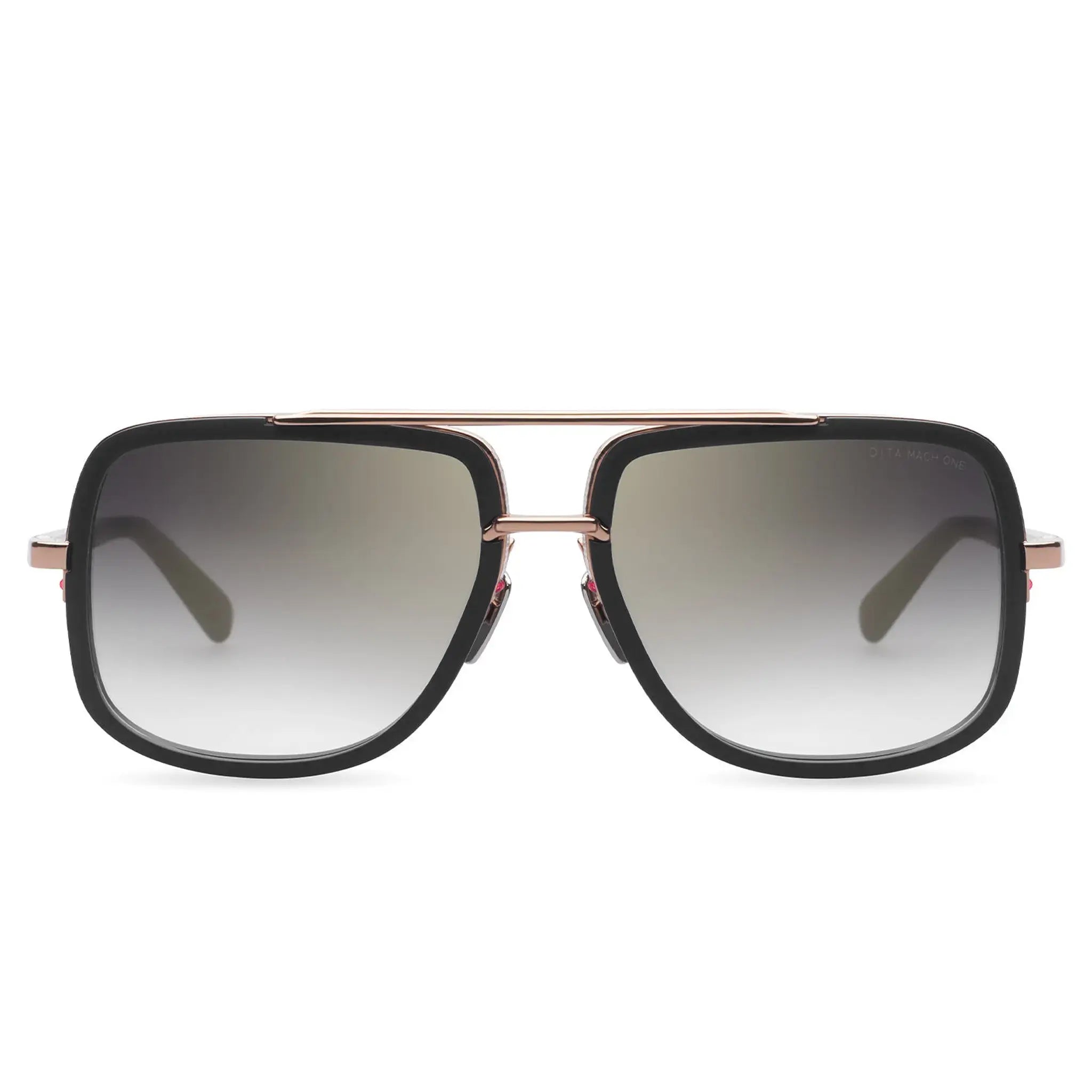 Front view of Dita Eyewear DRX-2030 Mach One Matte Black Rose Gold Sunglasses DRX-2030-L-BLK-RGD-59