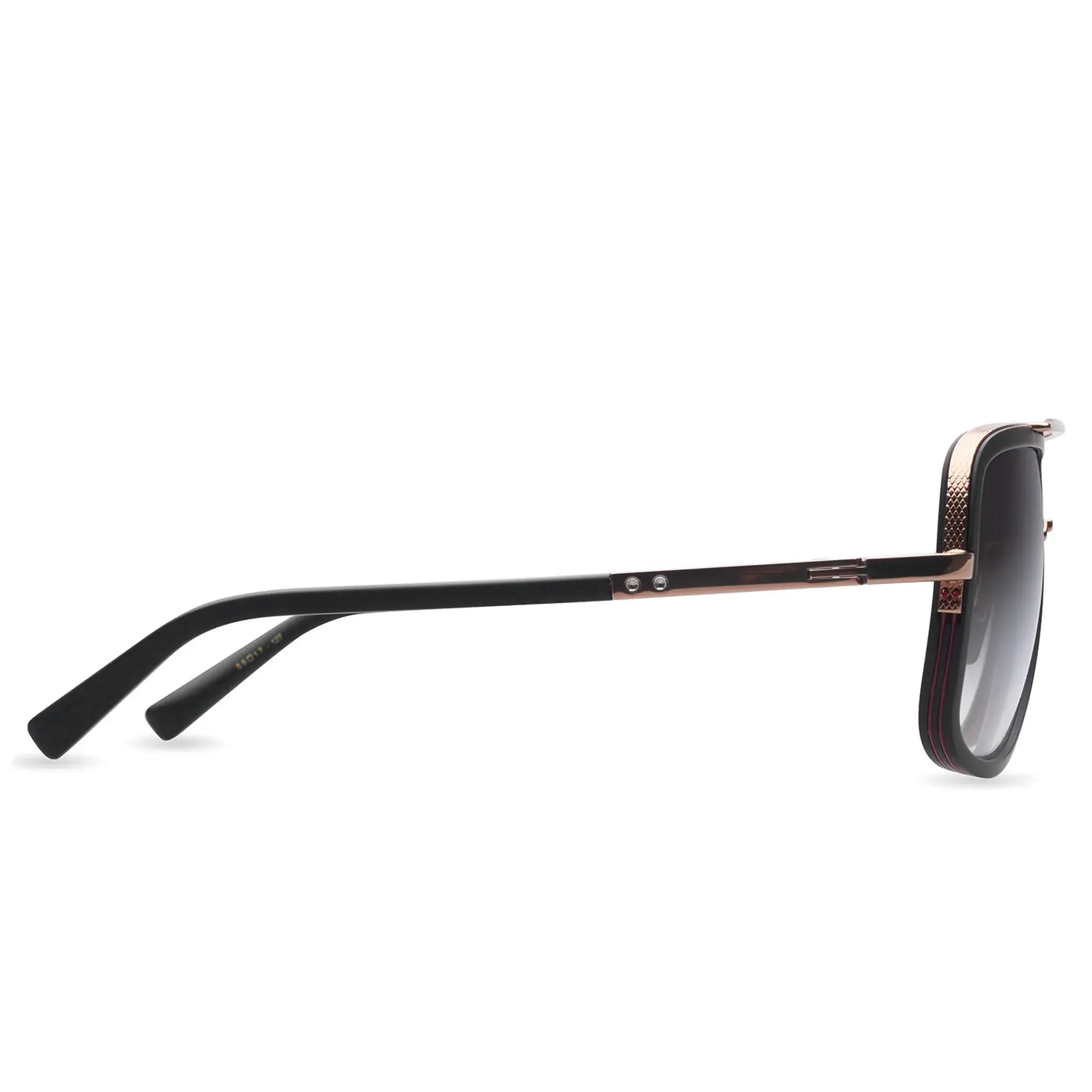 Side view of Dita Eyewear DRX-2030 Mach One Matte Black Rose Gold Sunglasses DRX-2030-L-BLK-RGD-59