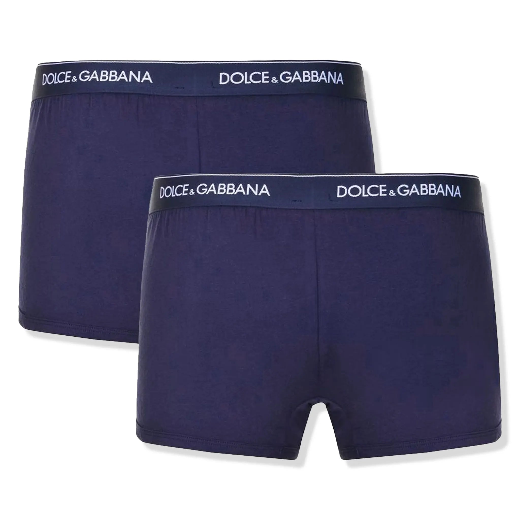 Dolce Gabbana Two Pack Stretch Cotton Navy Blue Boxers