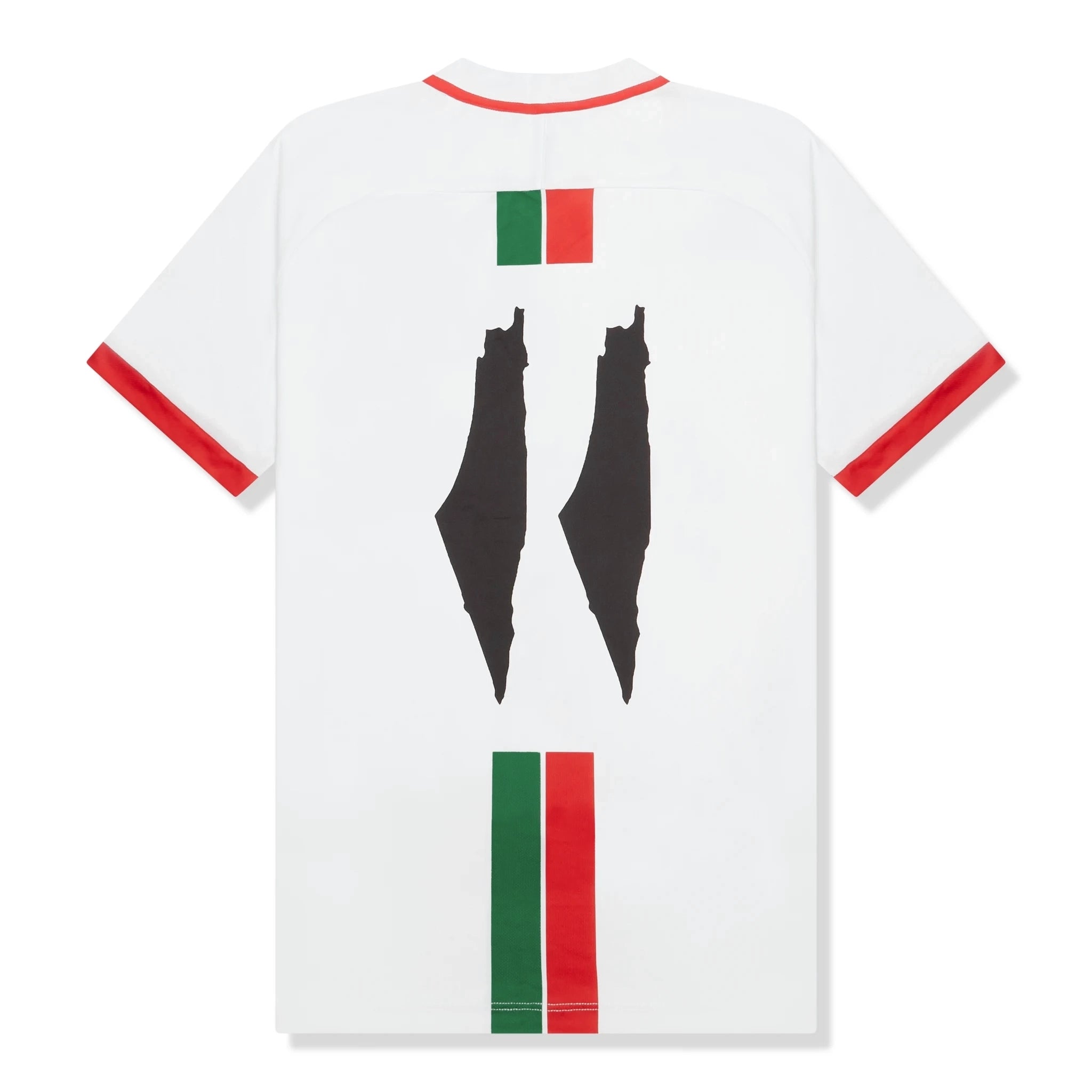 FC Palestina Palestine Red Green Stripe Arabic White Football T Shirt