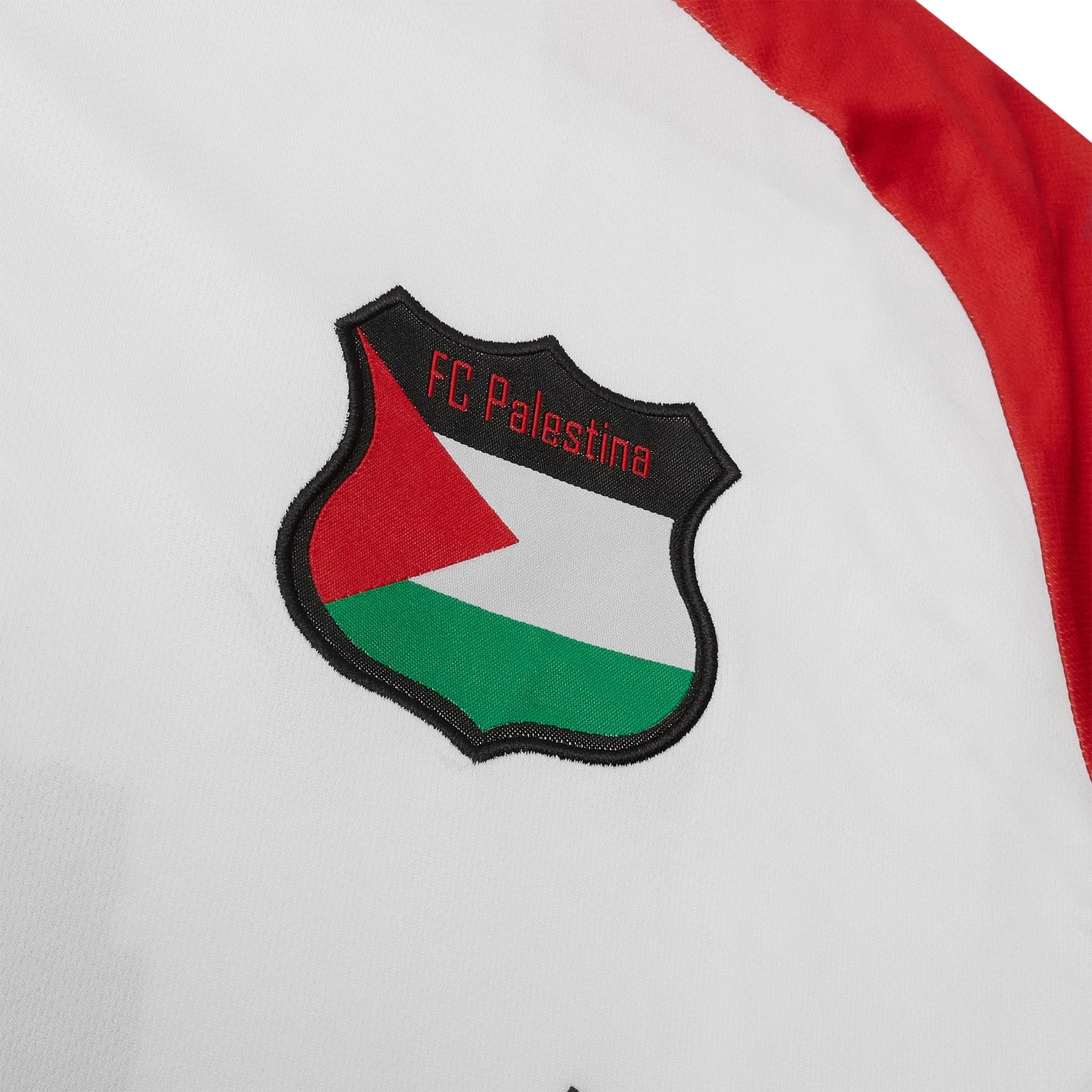 Front logo view of FC Palestina Palestine White Football T Shirt