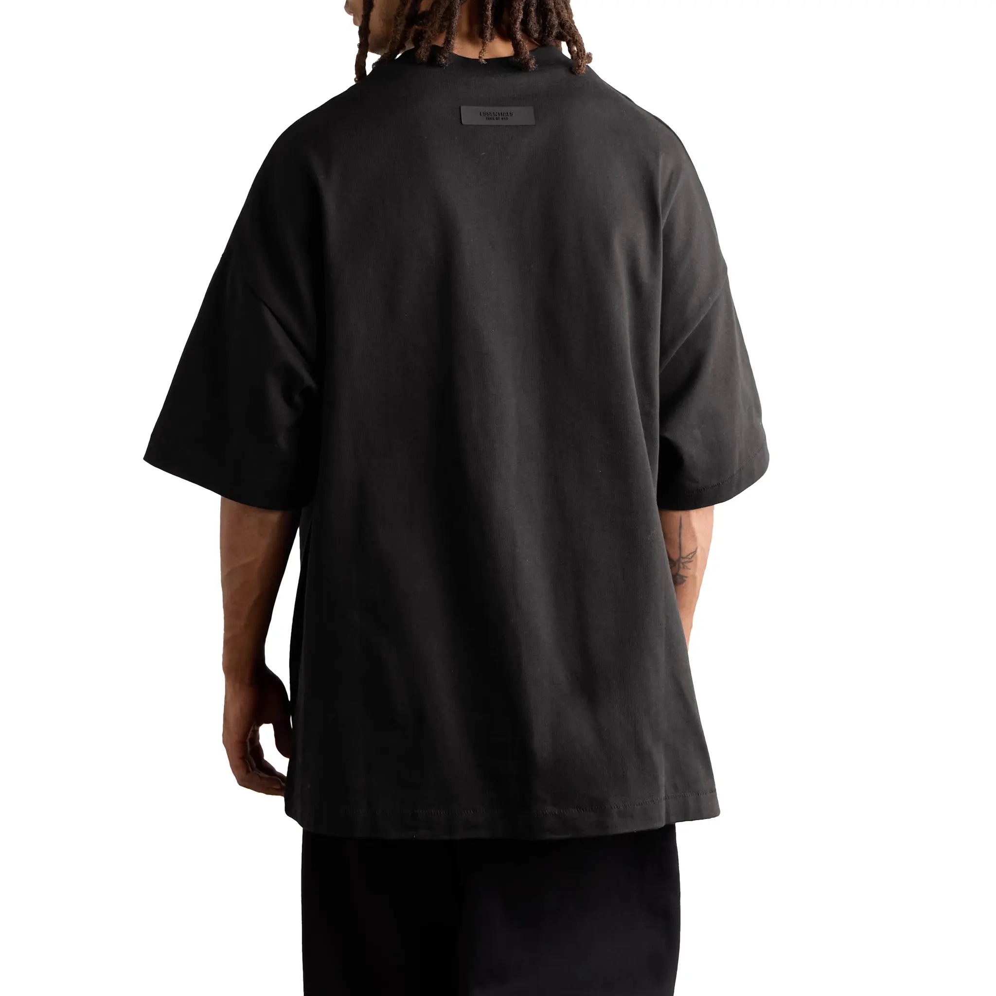 Back Detail view of Fear Of God Essentials Heavy Jersey Crewneck Jet Black T Shirt 125SP242004F