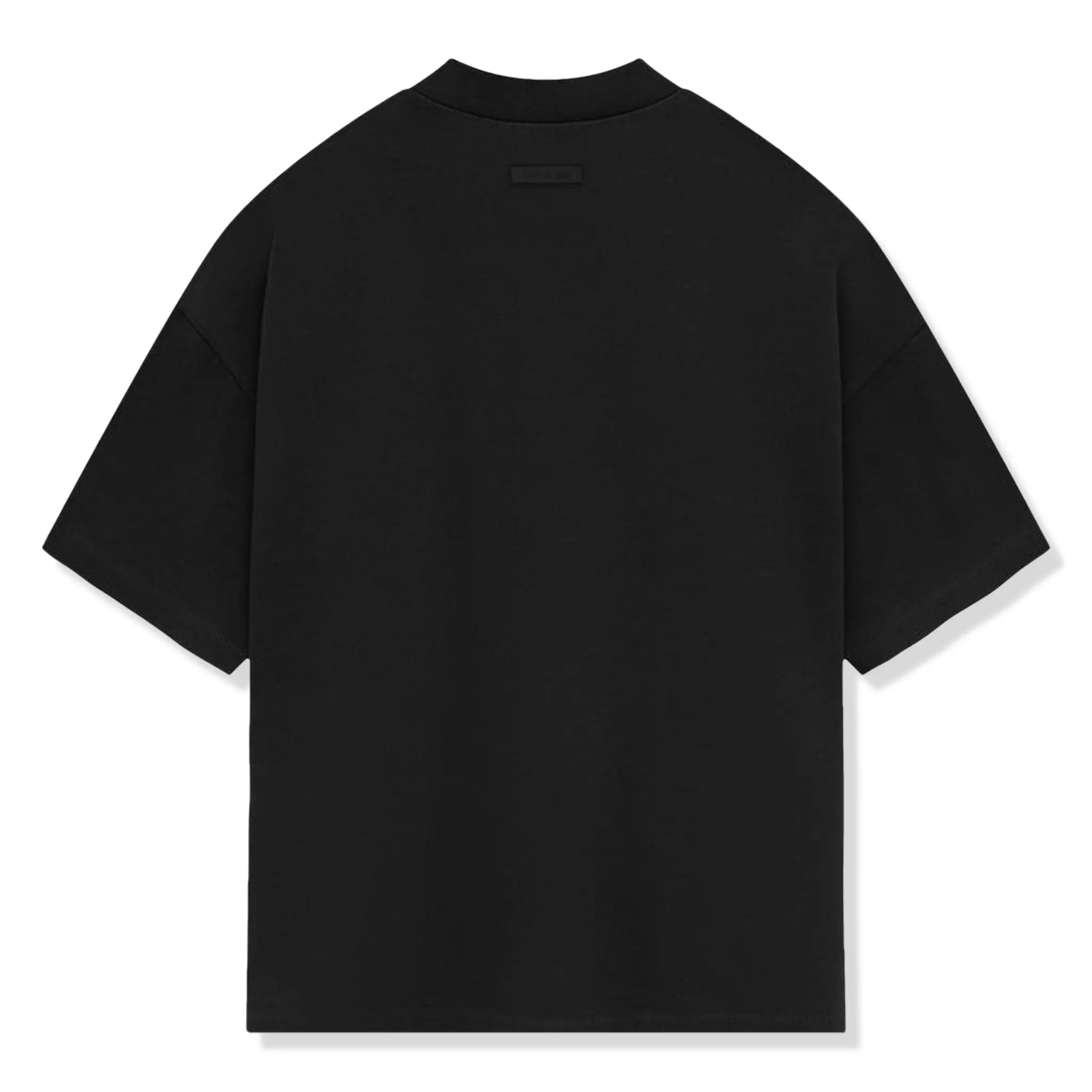 Back view of Fear Of God Essentials Heavy Jersey Crewneck Jet Black T Shirt 125SP242004F