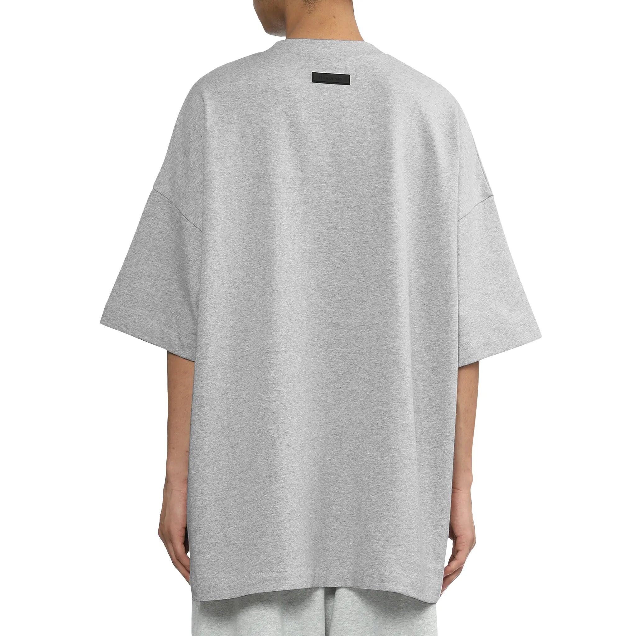 Back Detail view of Fear Of God Essentials Heavy Jersey Crewneck Light Heather Grey T Shirt 125SP242006F