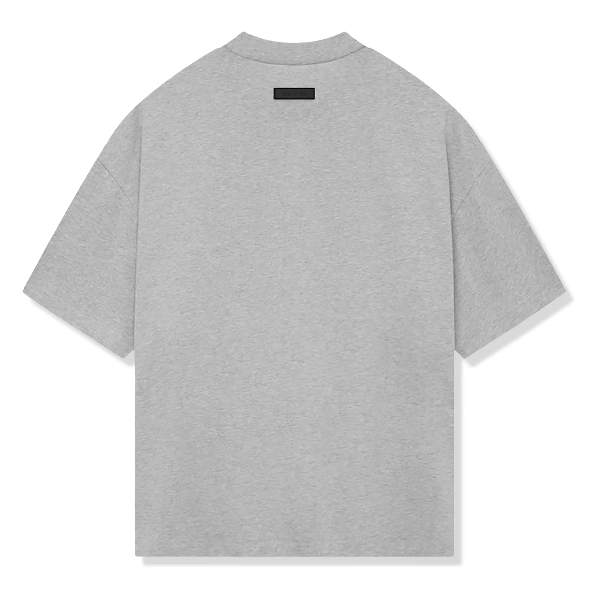 Back view of Fear Of God Essentials Heavy Jersey Crewneck Light Heather Grey T Shirt 125SP242006F