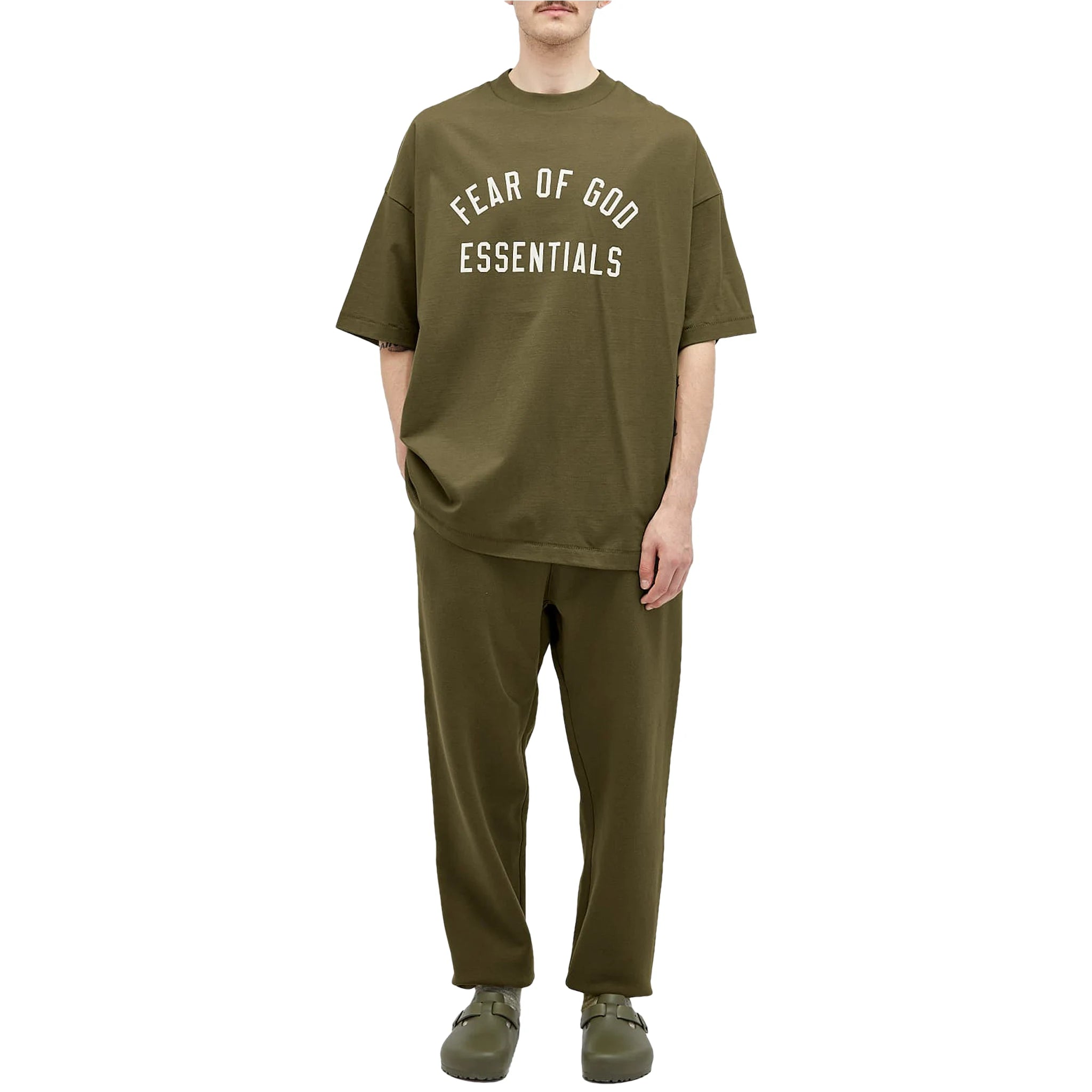 Fear Of God Essentials Jersey Crewneck Military T Shirt (FW24)