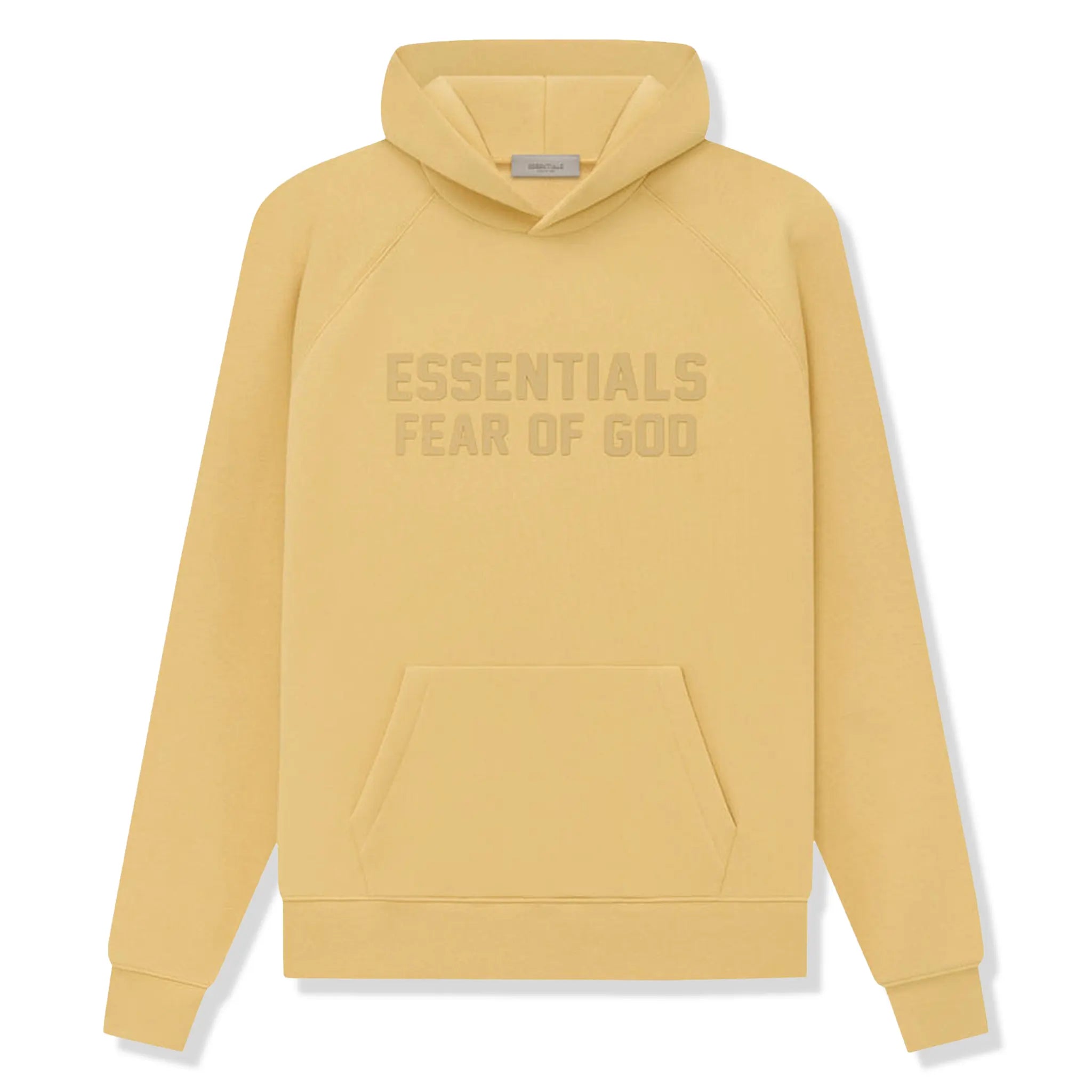 Front view of Fear Of God Essentials Light Tuscan Hoodie (SS23) 192BT222052F