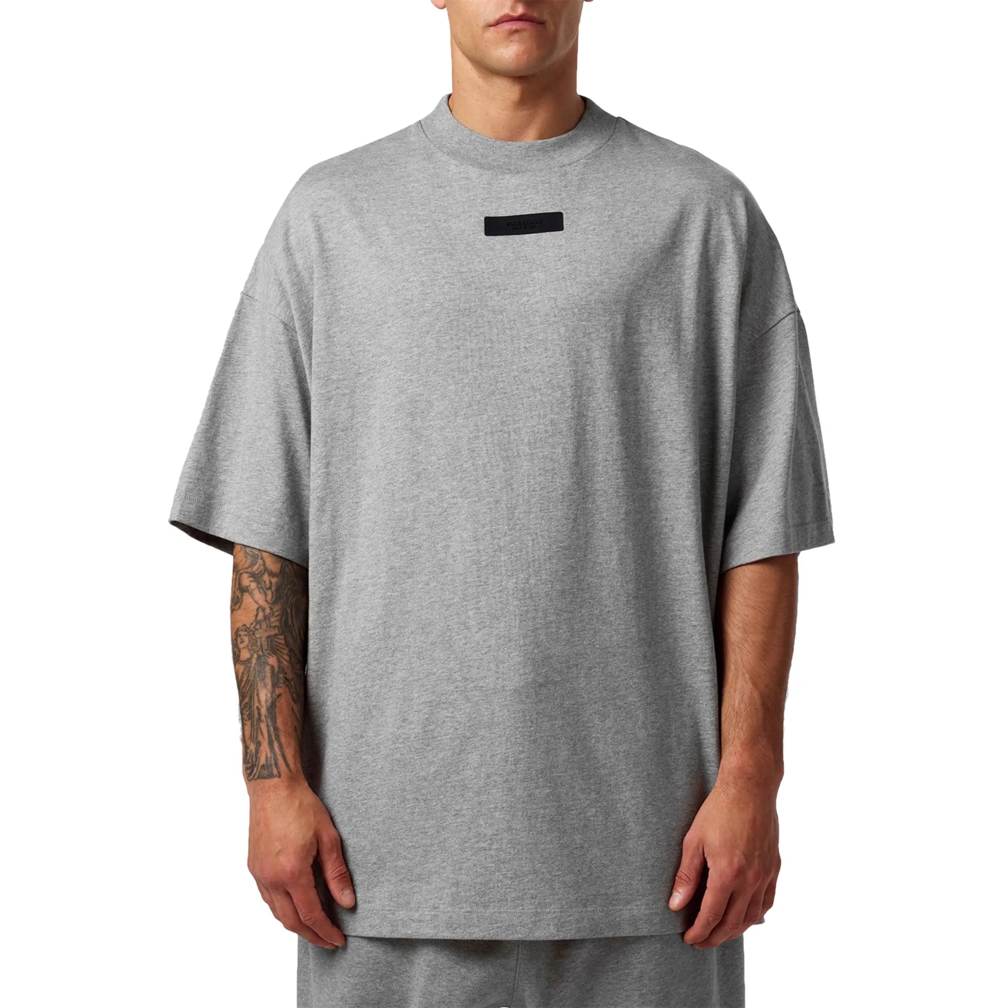 Fear Of God Essentials S/S Dark Heather Oatmeal Crewneck T Shirt