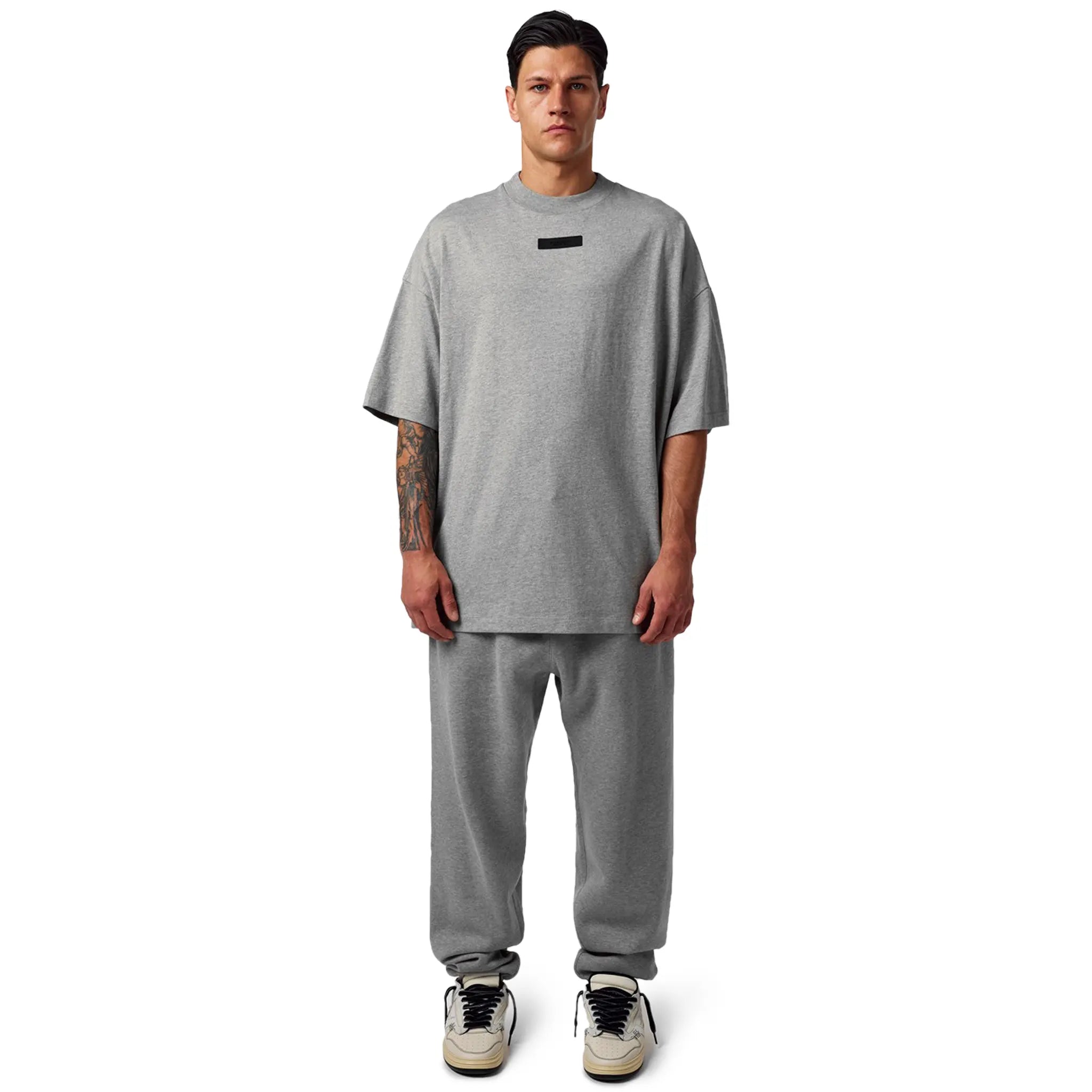 Fear Of God Essentials S/S Dark Heather Oatmeal Crewneck T Shirt