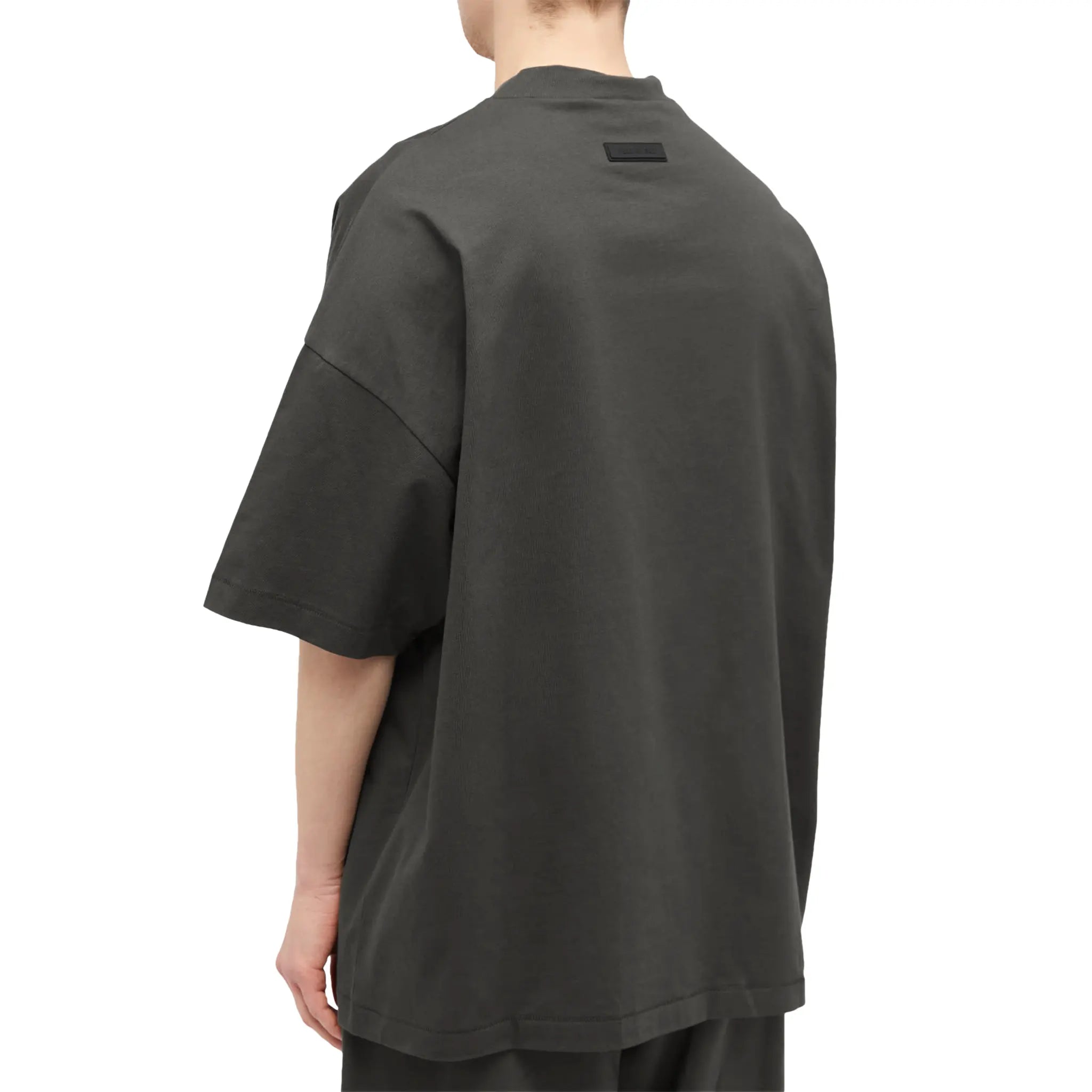 Model back view of Fear Of God Essentials S/S Ink Crewneck T Shirt 