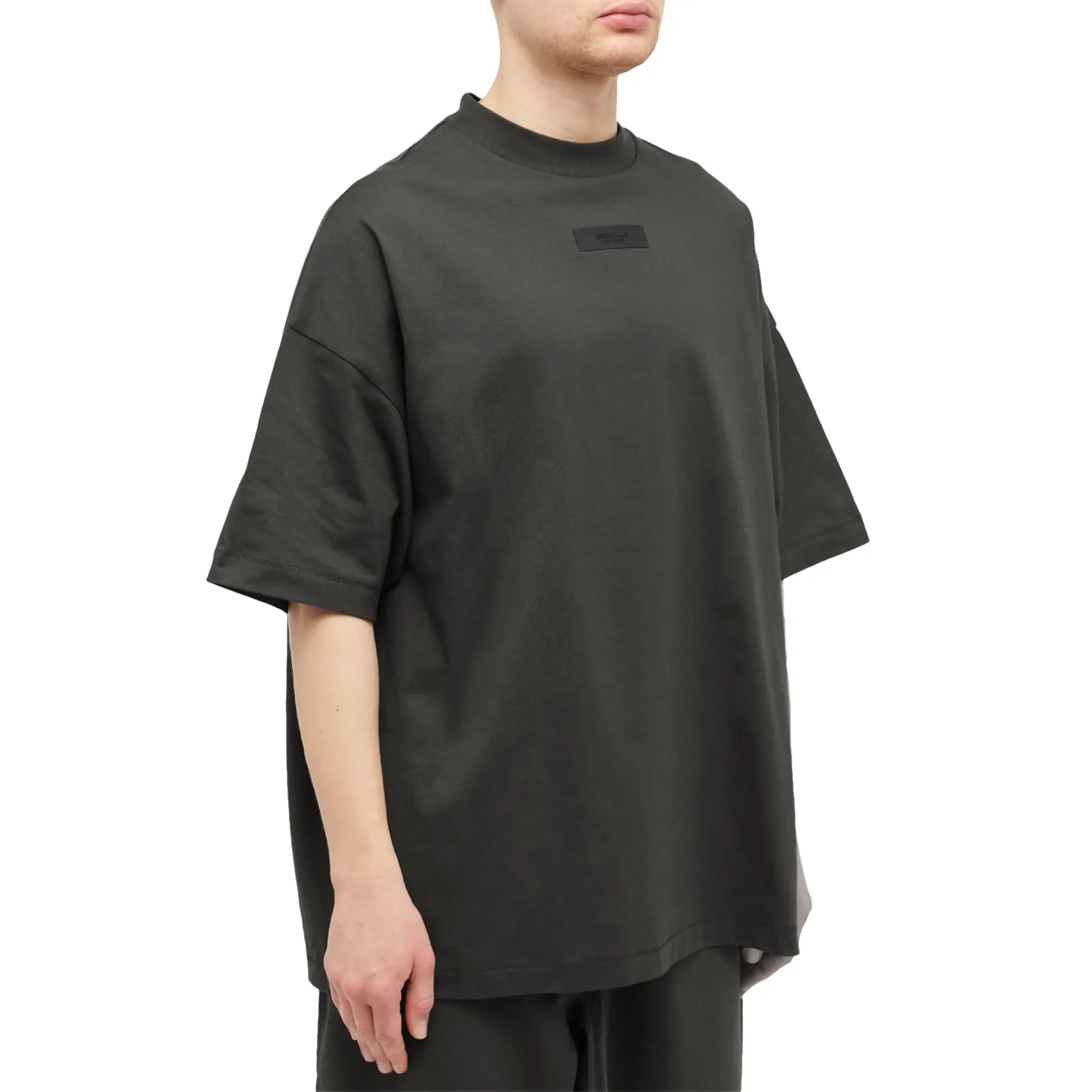 Model front view of Fear Of God Essentials S/S Ink Crewneck T Shirt 