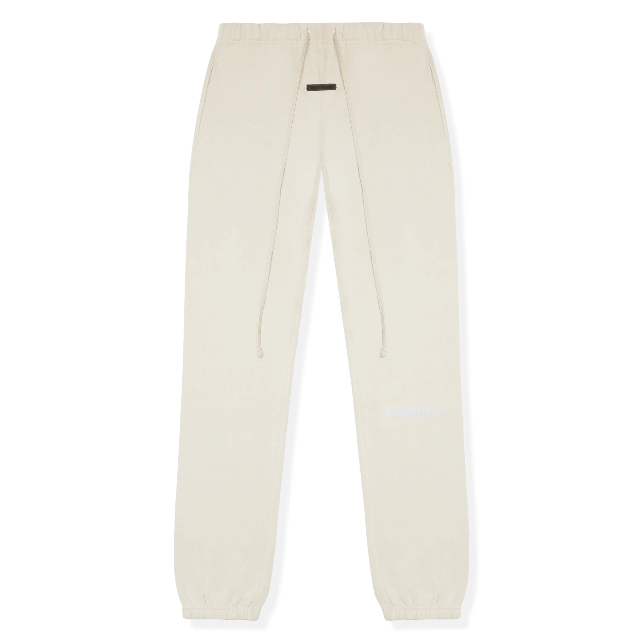 Front view of Fear Of God Essentials Stone Oat Sweatpants