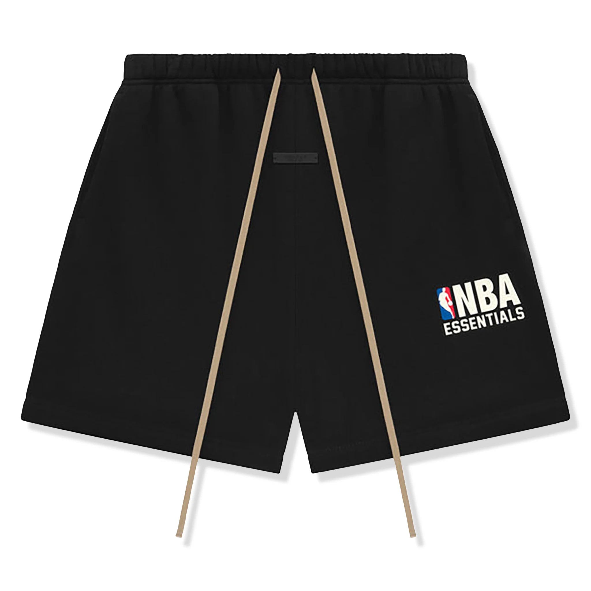 Front view of Fear Of God Essentials x NBA Black Shorts 160AL244001F