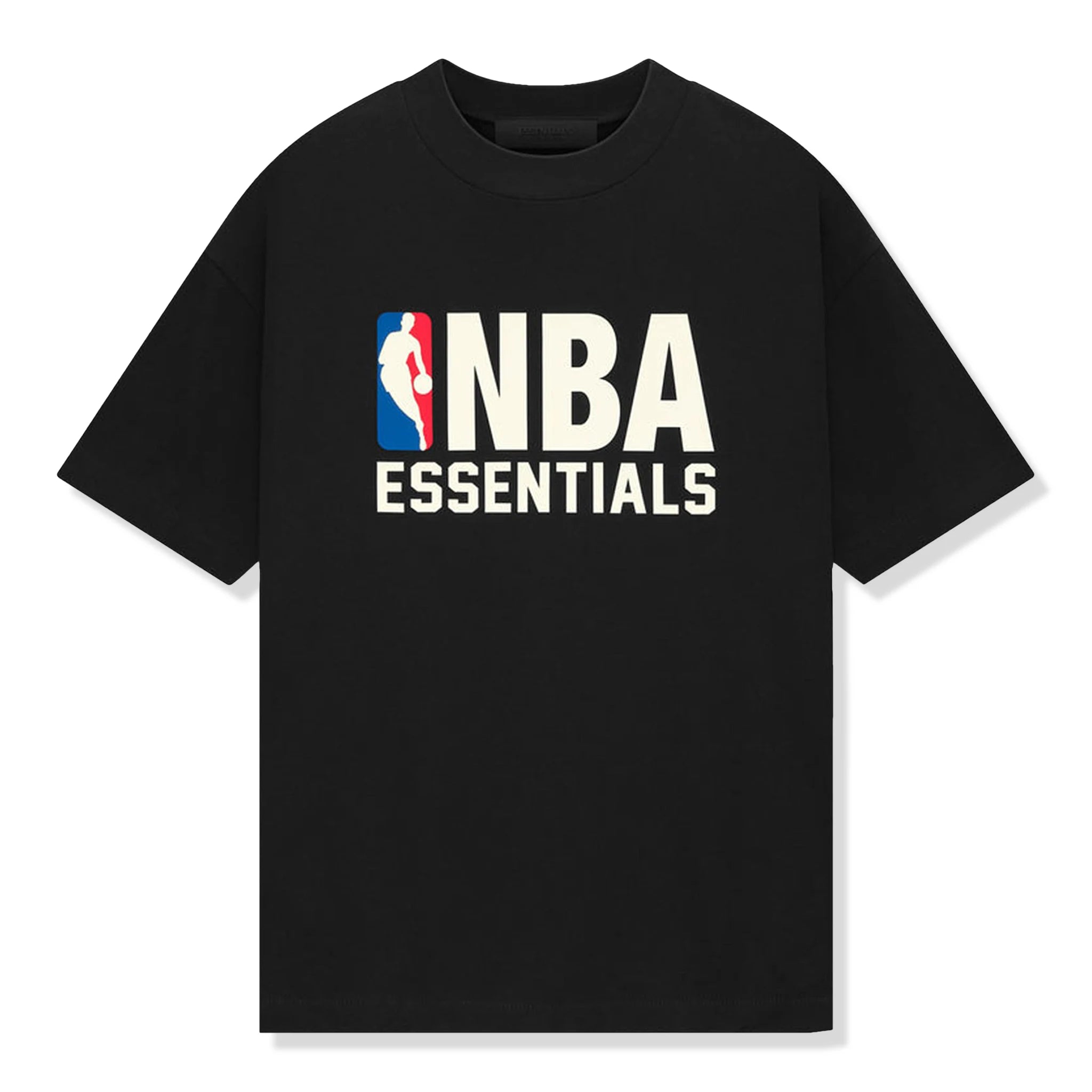 Front view of Fear Of God Essentials x NBA Black T Shirt 125AL244001F