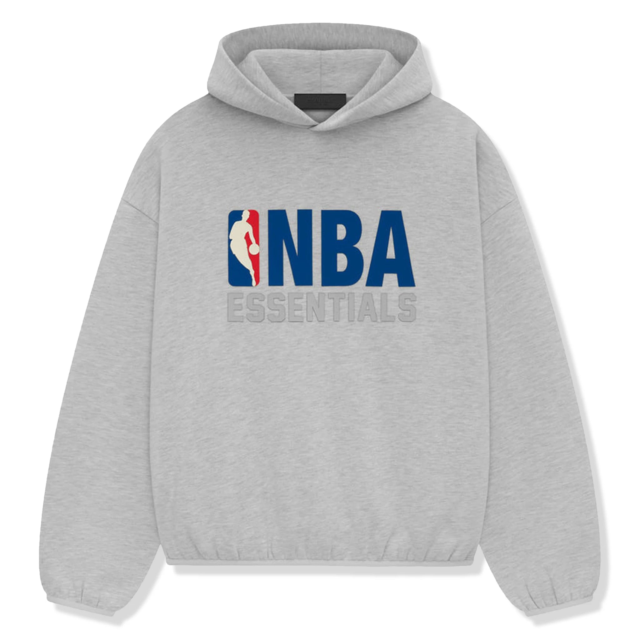 Front view of Fear Of God Essentials x NBA Light Heather Hoodie 192AL246400F