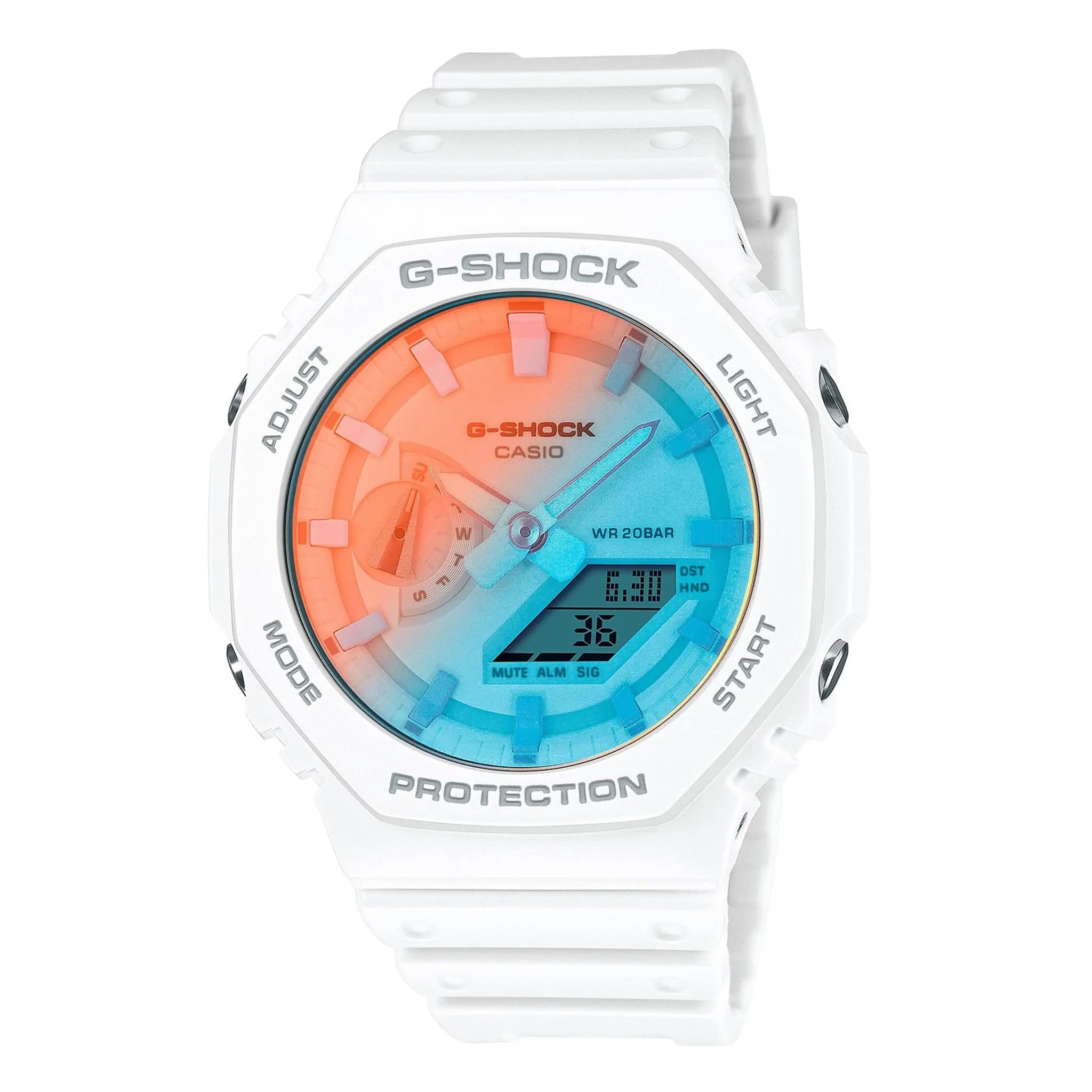 Front view of G-Shock Casio GA-2100TL-7AER White