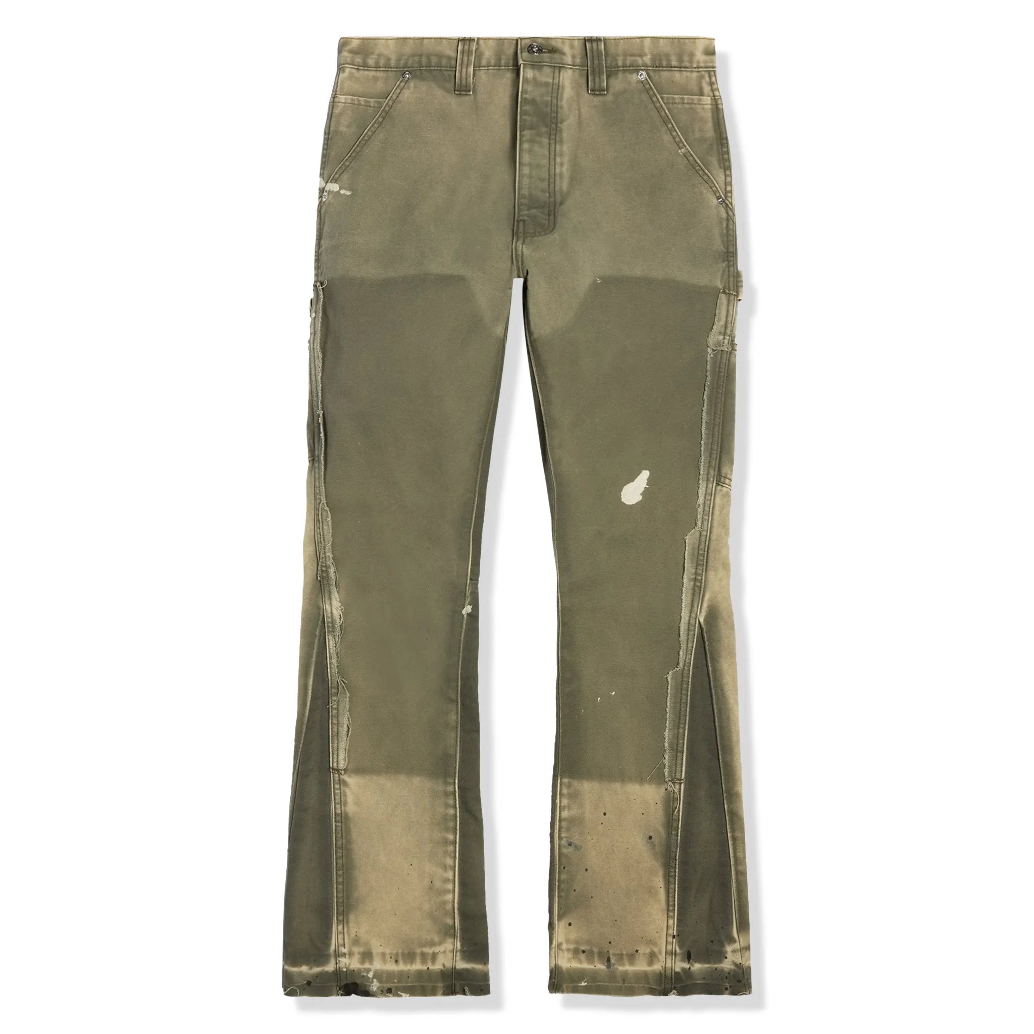 Front view of Gallery Dept. LA Carpenter Moss Flared Pants