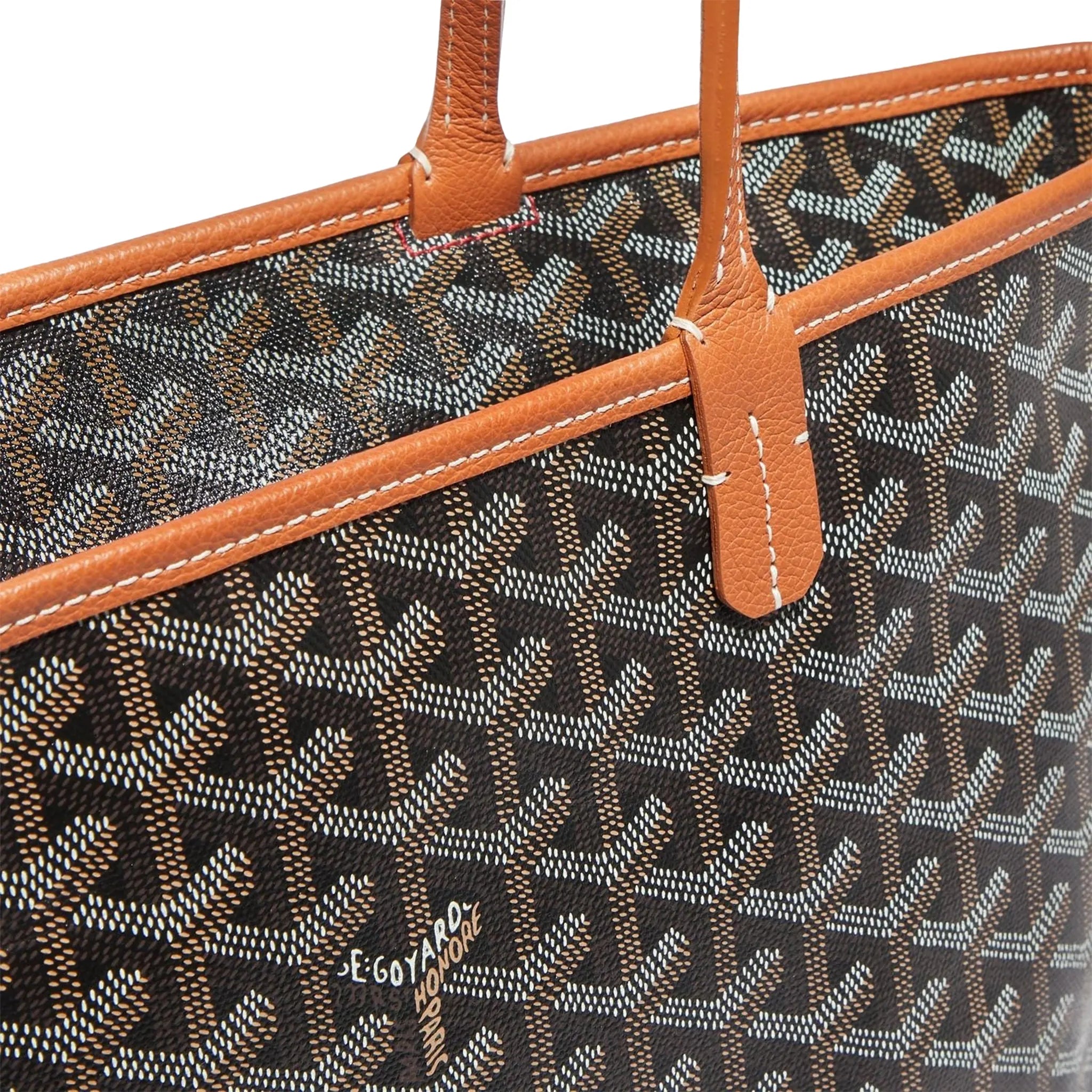 Detail view of Goyard Artois PM Bag Black Tan ARTOISPMLTY01CL03P