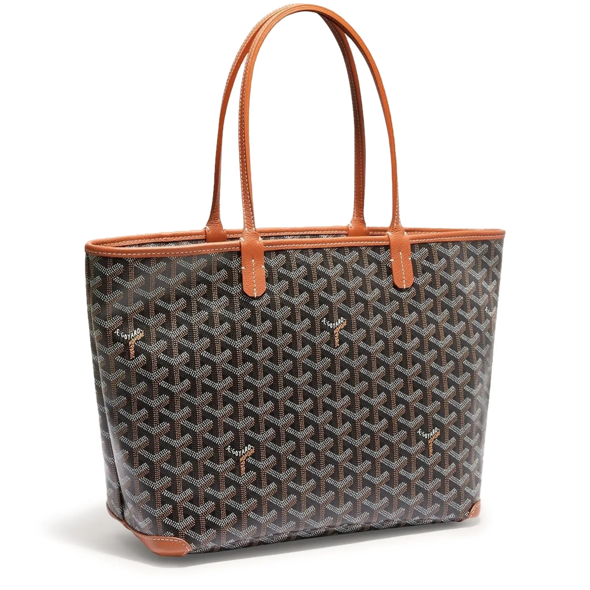 Front Side view of Goyard Artois PM Bag Black Tan ARTOISPMLTY01CL03P