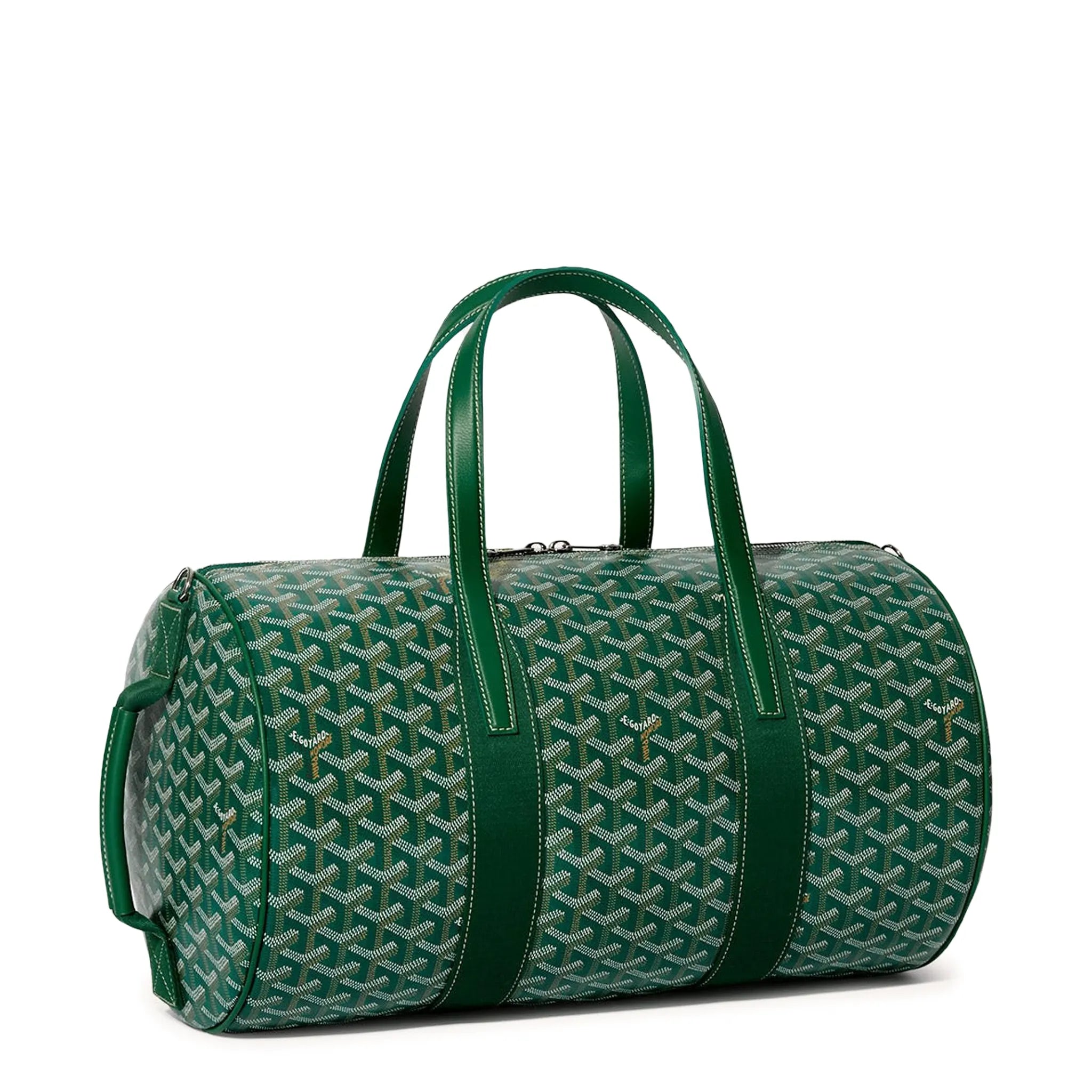 Front side view of Goyard Barrel 40 Sports Bag Green BARREL040TY09CL09P