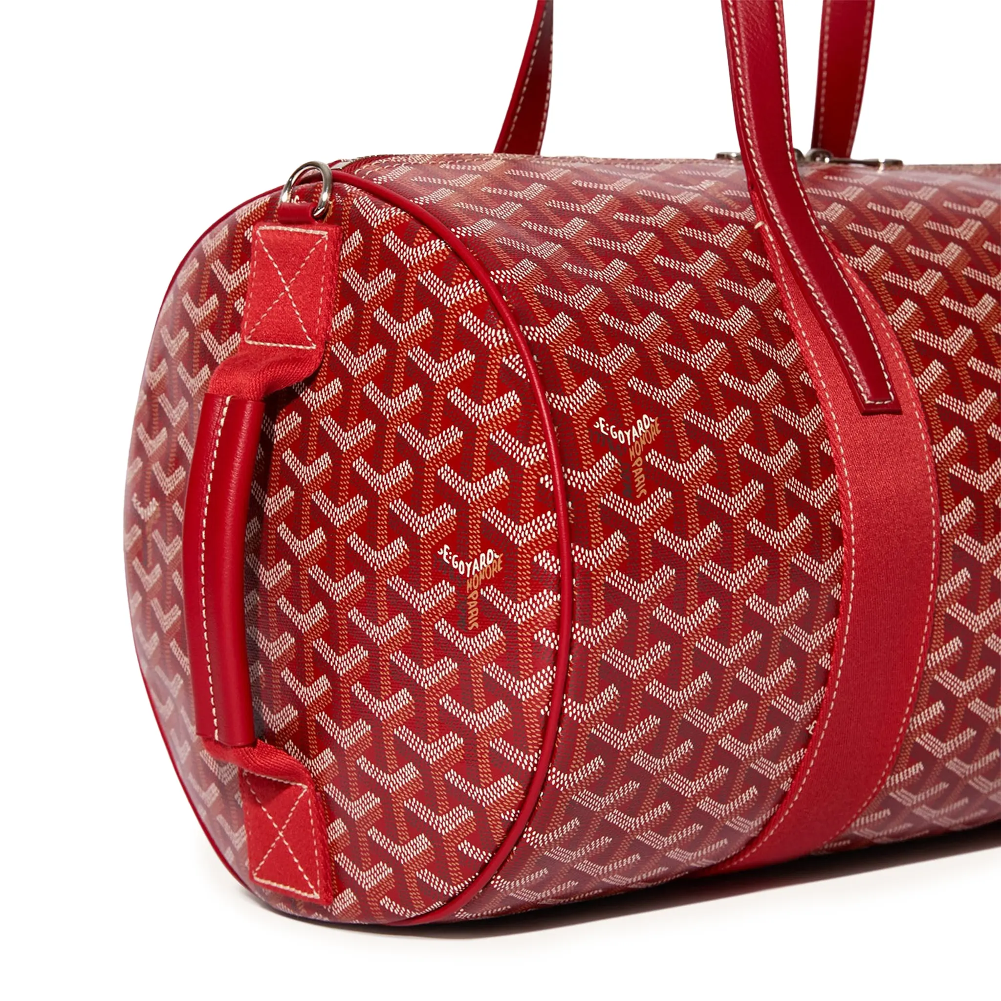 Detail view of Goyard Barrel 40 Sports Bag Red BARREL040TY02CL02P