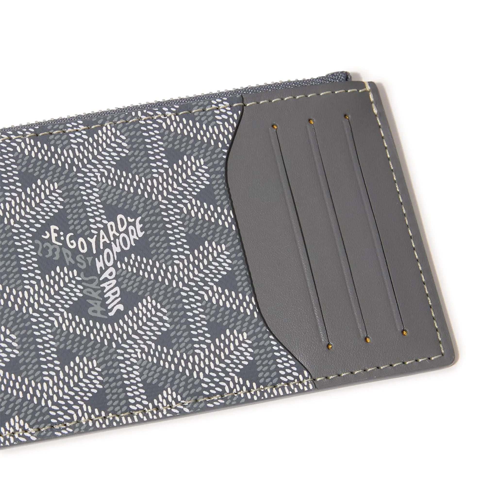 Detail view of Goyard Bourbon Zipped Grey Card Holder BOURBOPMLTY51CL51P