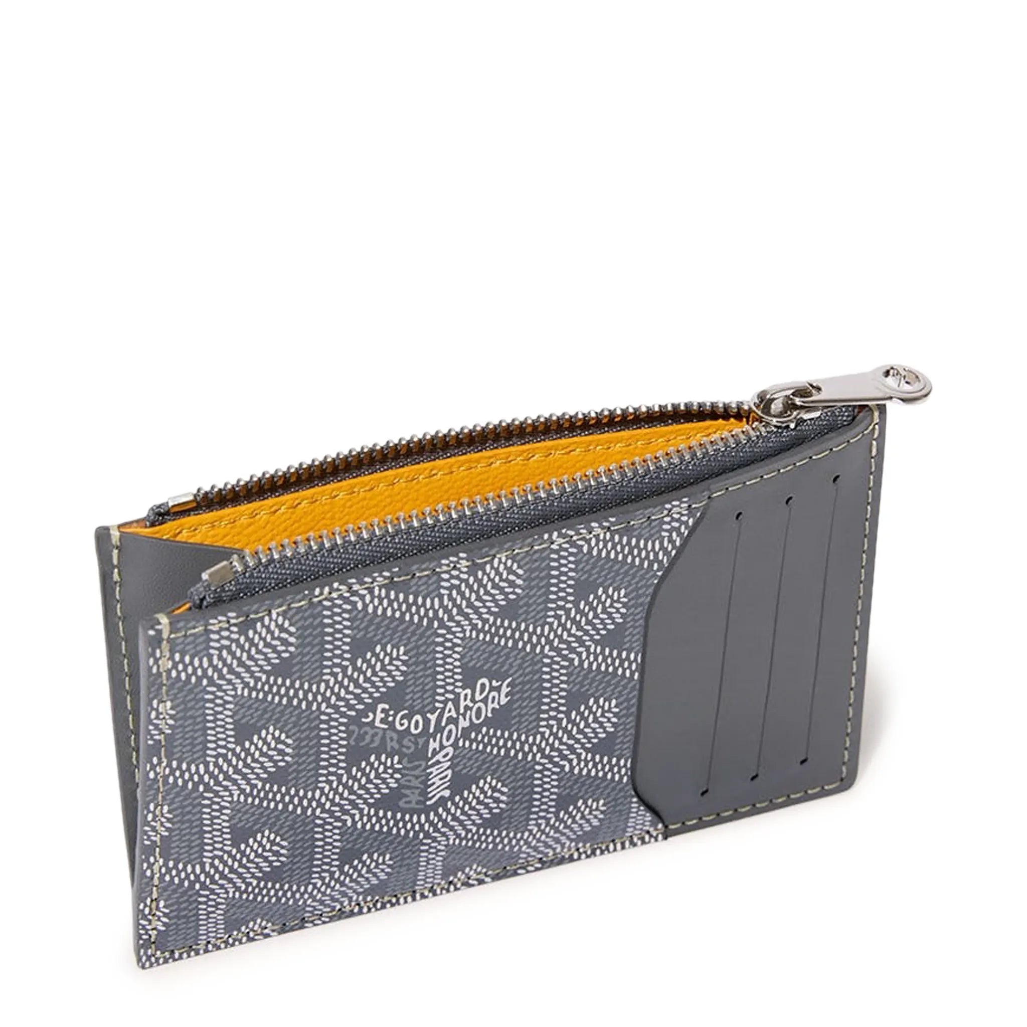 Top view of Goyard Bourbon Zipped Grey Card Holder BOURBOPMLTY51CL51P