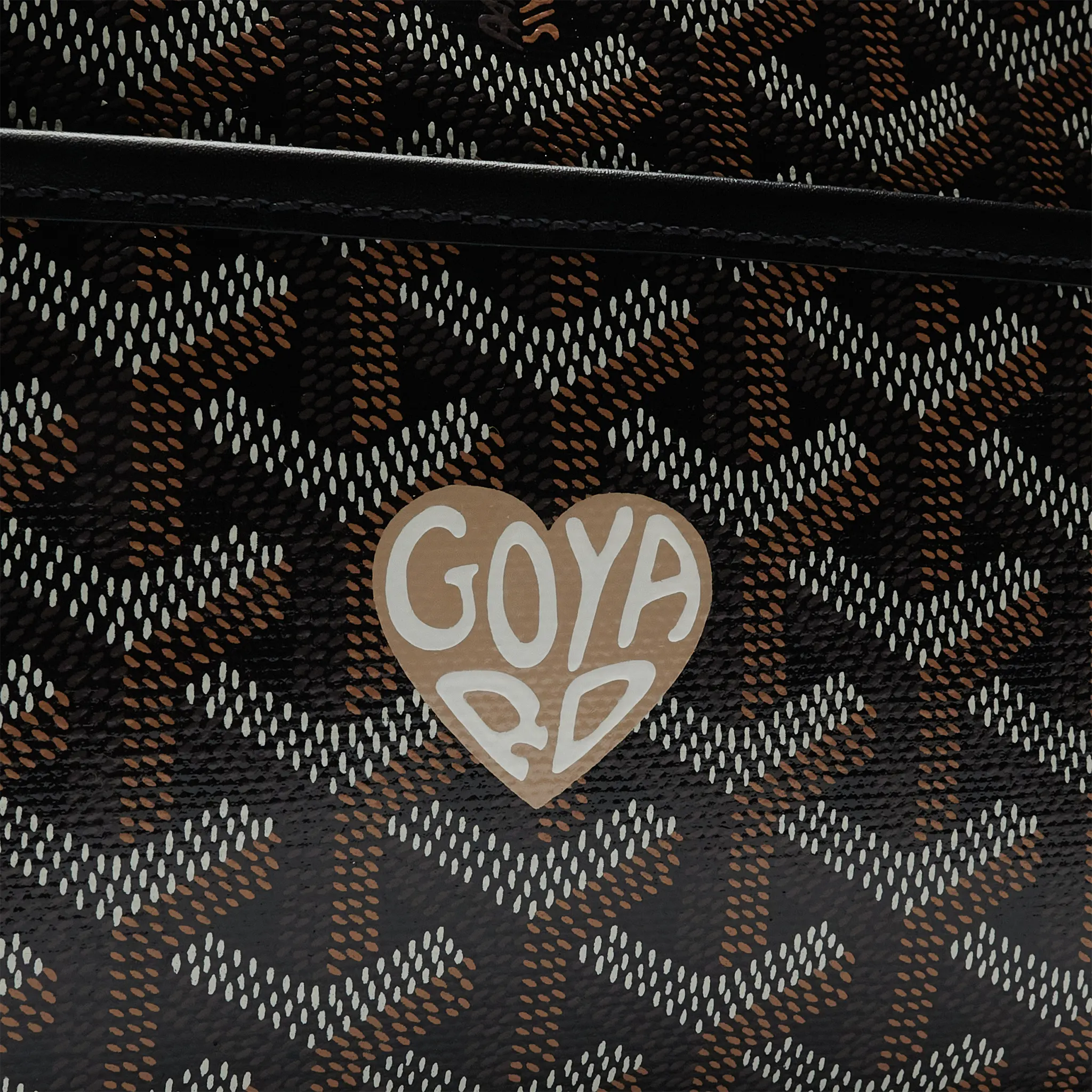 Detail view of Goyard Cap-Vert PM Custom Heart Black Bag 