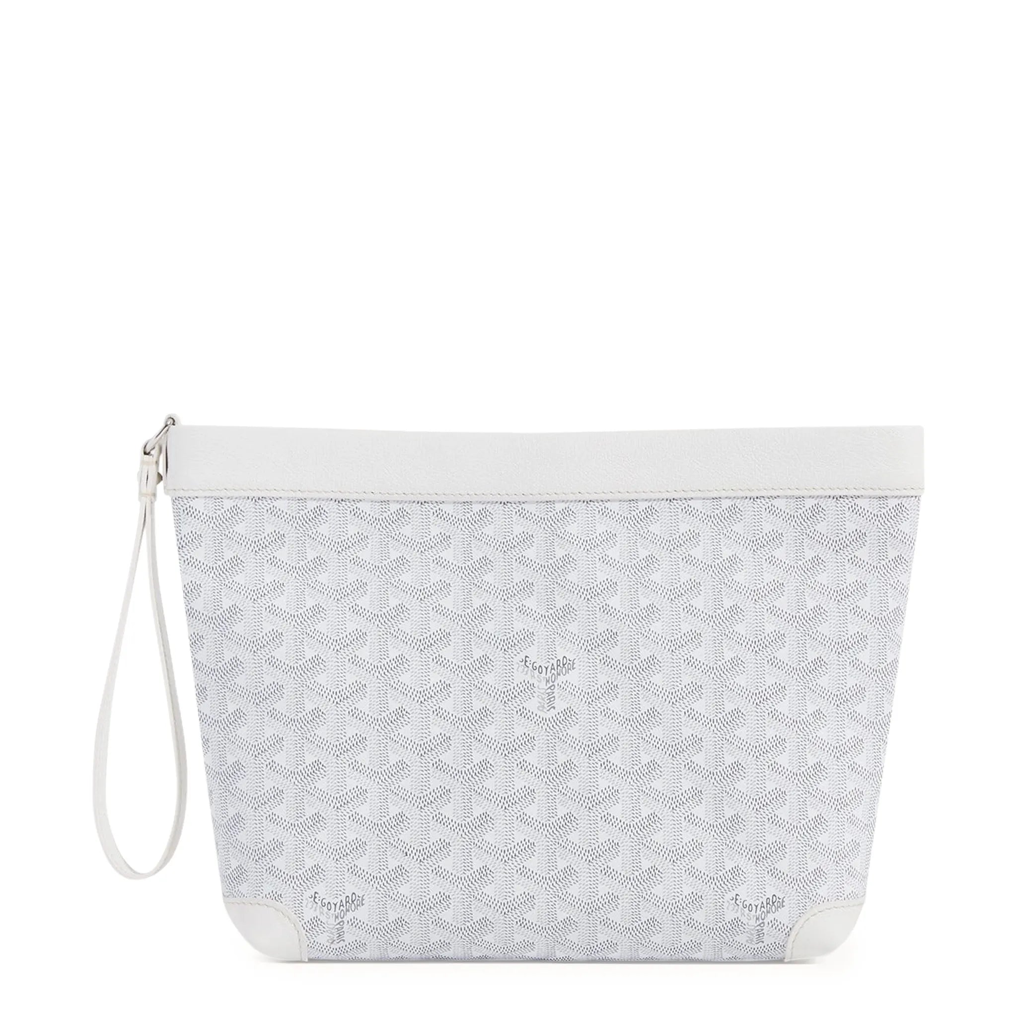 Front view of Goyard Conti White Pouch CONTIPPMLTY50CL50P