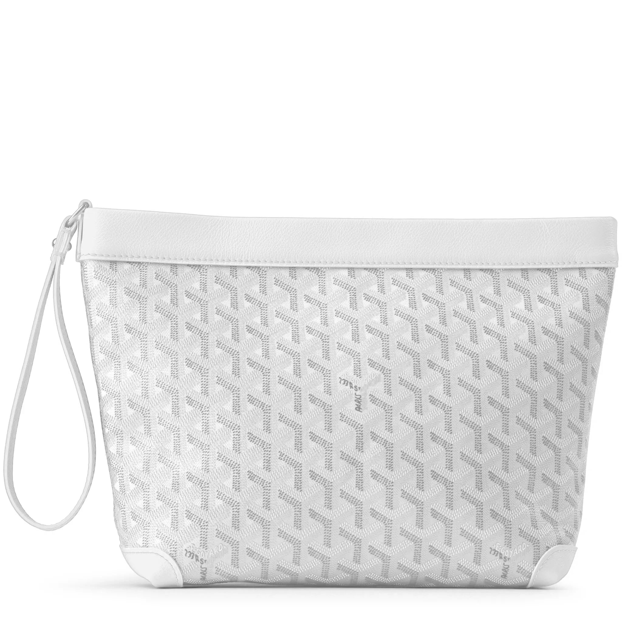 Front view of Goyard Conti White Pouch 