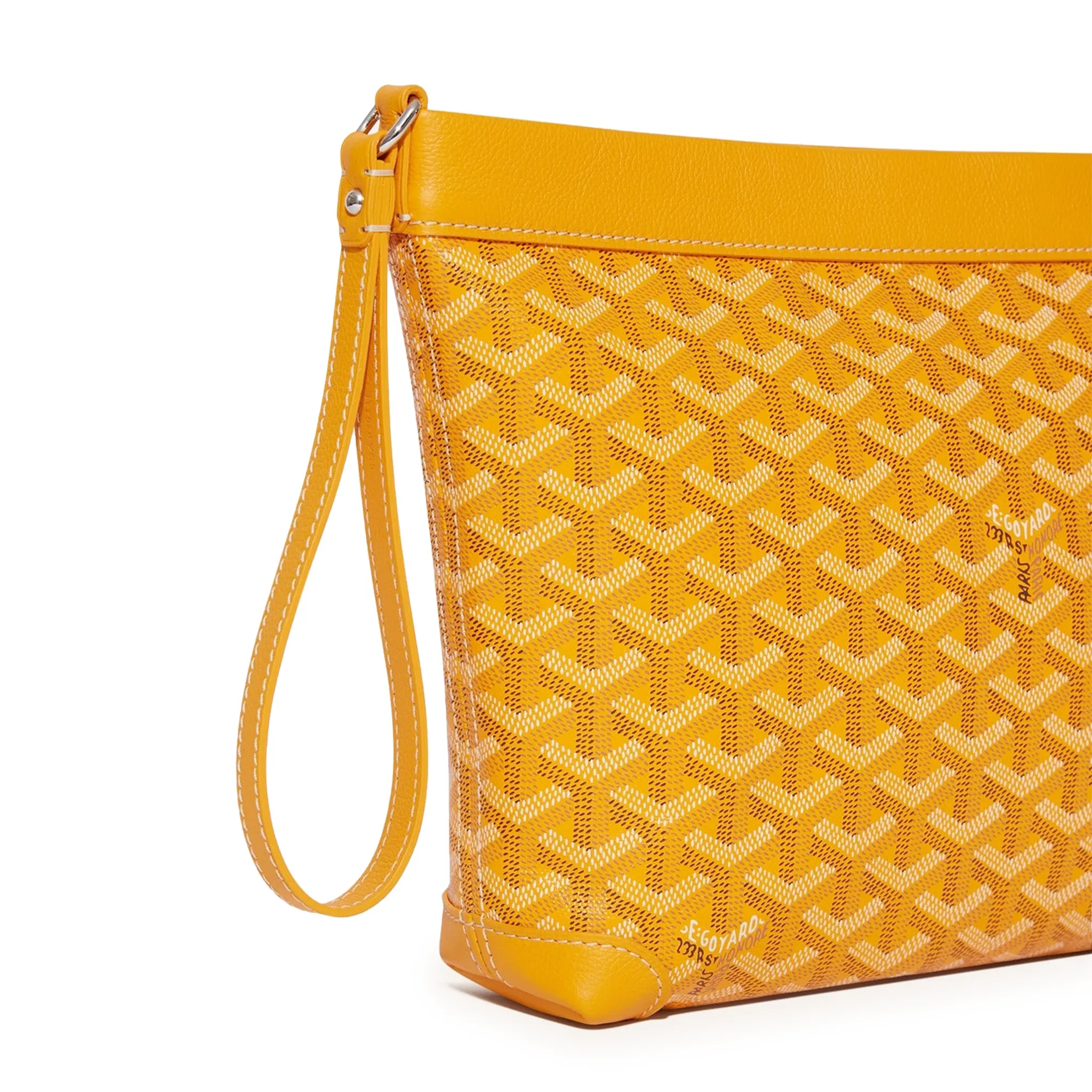 Side view of Goyard Conti Yellow Pouch CONTIPPMLTY08CL08P