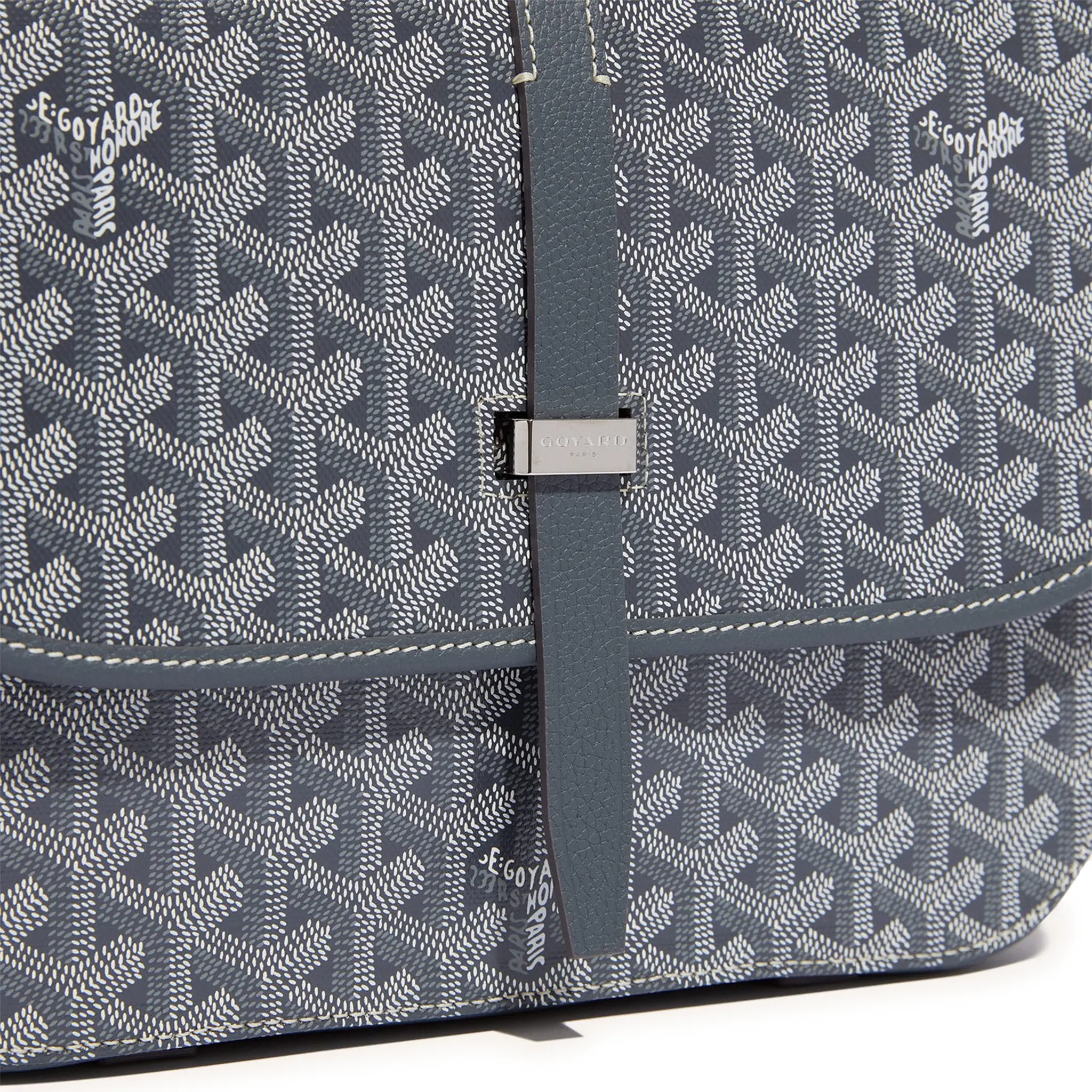 Detail view of Goyard Goyardine Belvedere II Grey MM Messenger Bag BELVE3MMLTY51CG51P