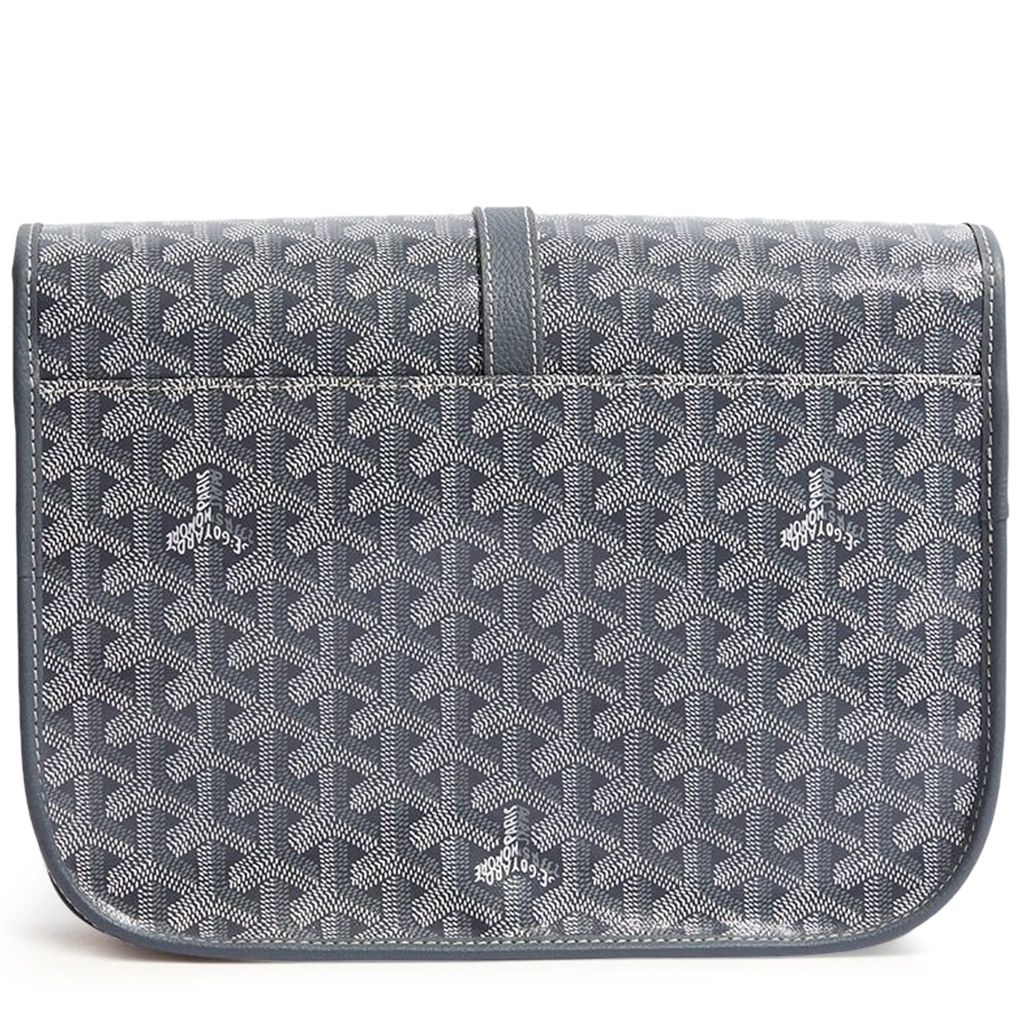 Back view of Goyard Goyardine Belvedere II Grey MM Messenger Bag BELVE3MMLTY51CG51P