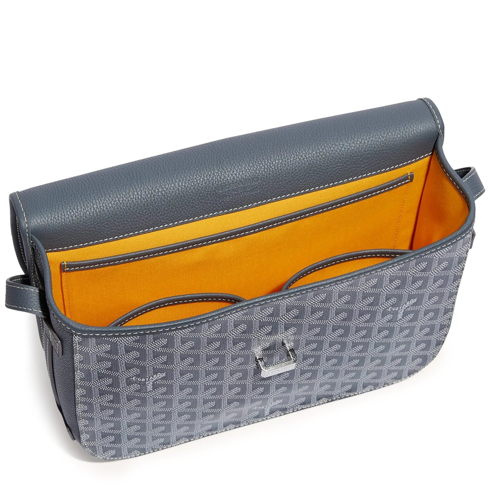 Top view of Goyard Goyardine Belvedere II Grey MM Messenger Bag BELVE3MMLTY51CG51P