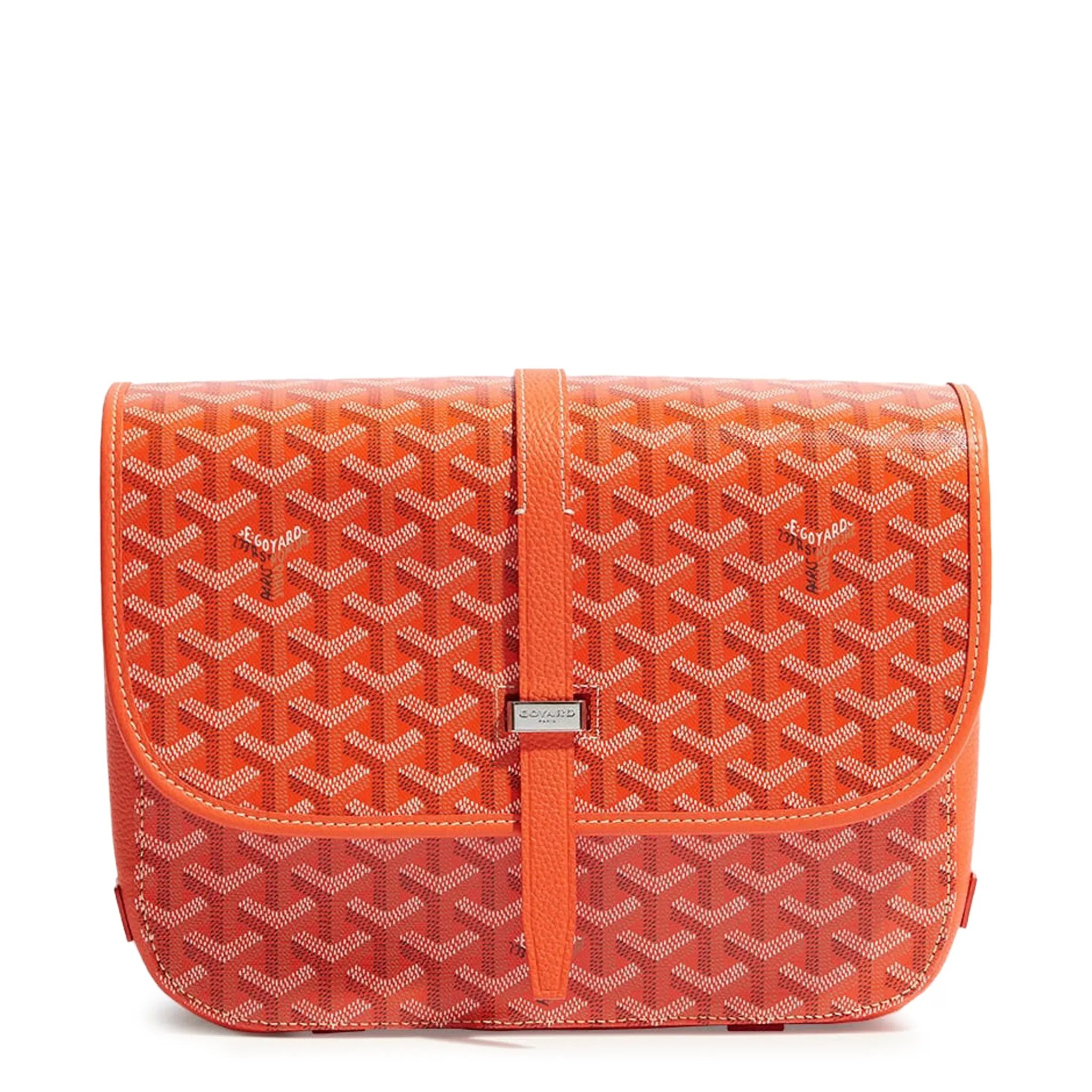 Front view Goyard Goyardine Belvedere II Orange MM Messenger Bag