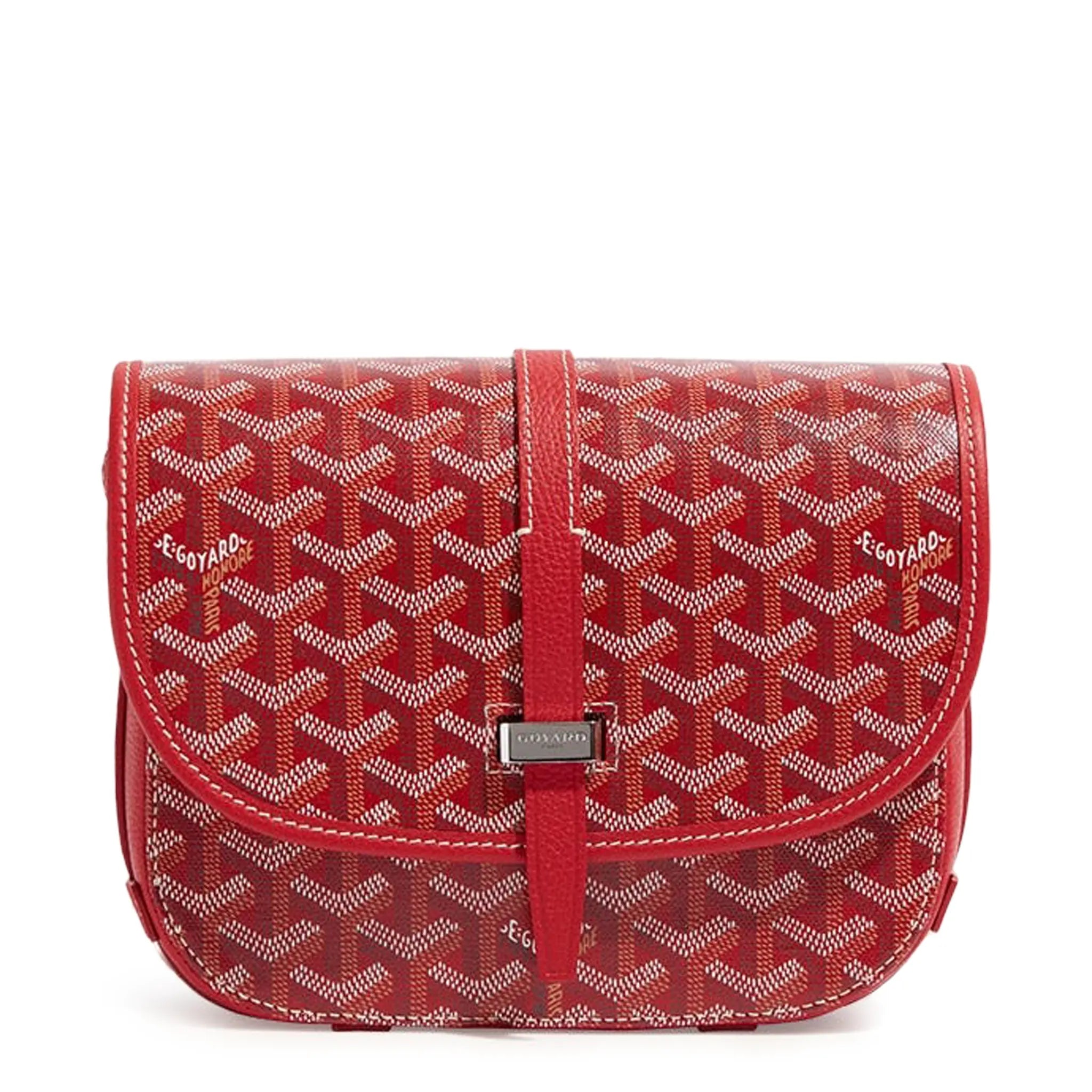 Front view of Goyard Goyardine Belvedere II Red PM Messenger Bag BELVE3PMLTY02CG02P