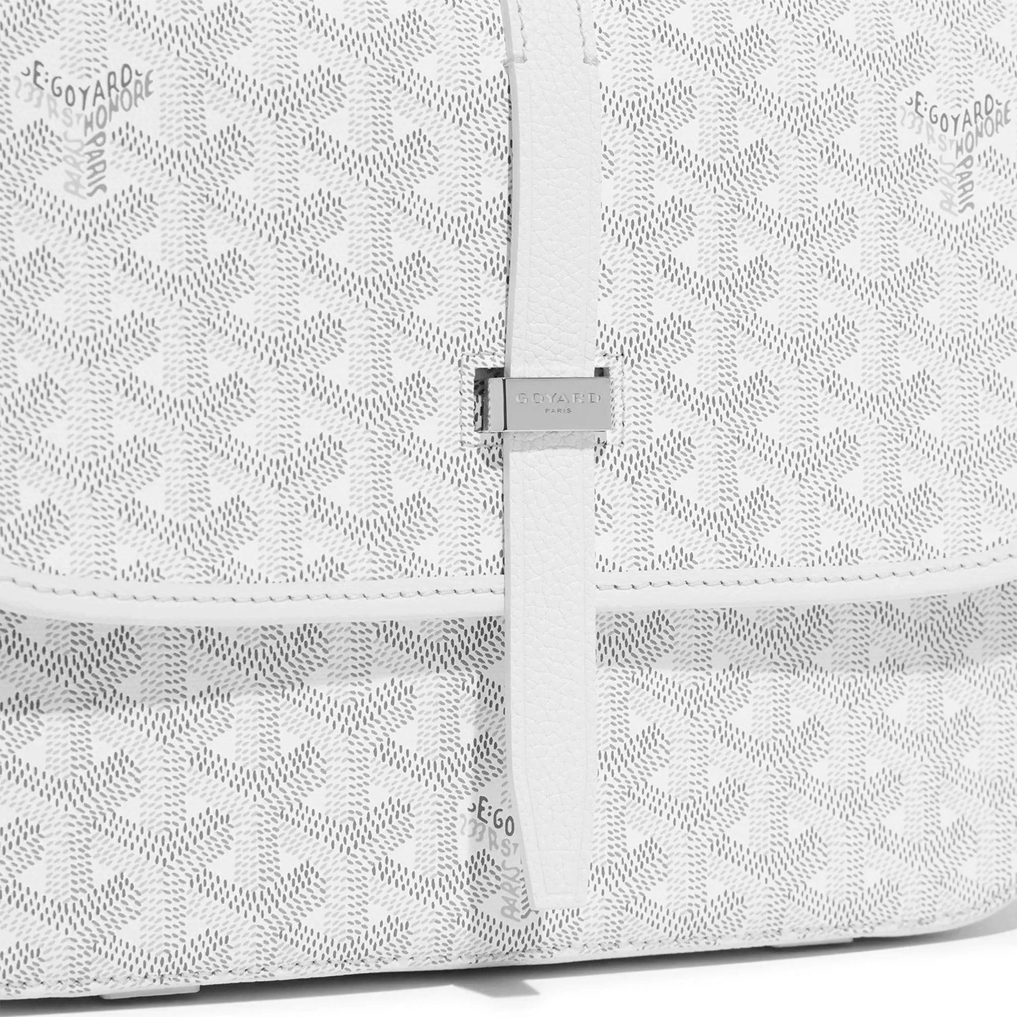 Detail view of Goyard Goyardine Belvedere II White MM Messenger Bag BELVE3MMLTY50CG50P