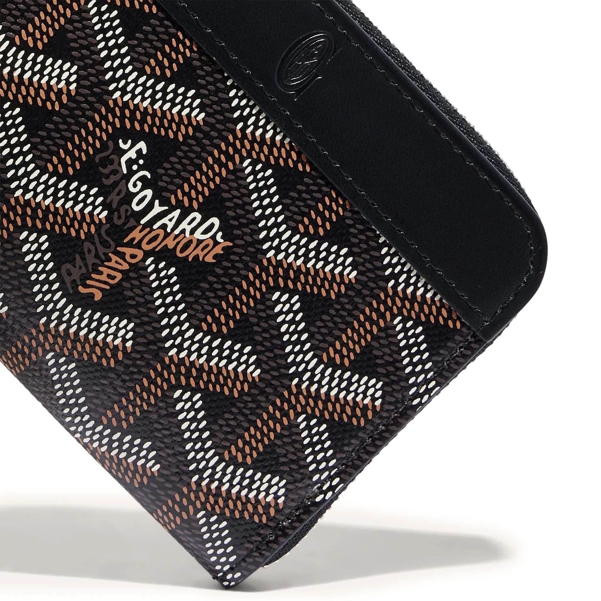 Detail view of Goyard Matignon Black Mini Wallet MATIGNMINTY01CL01P