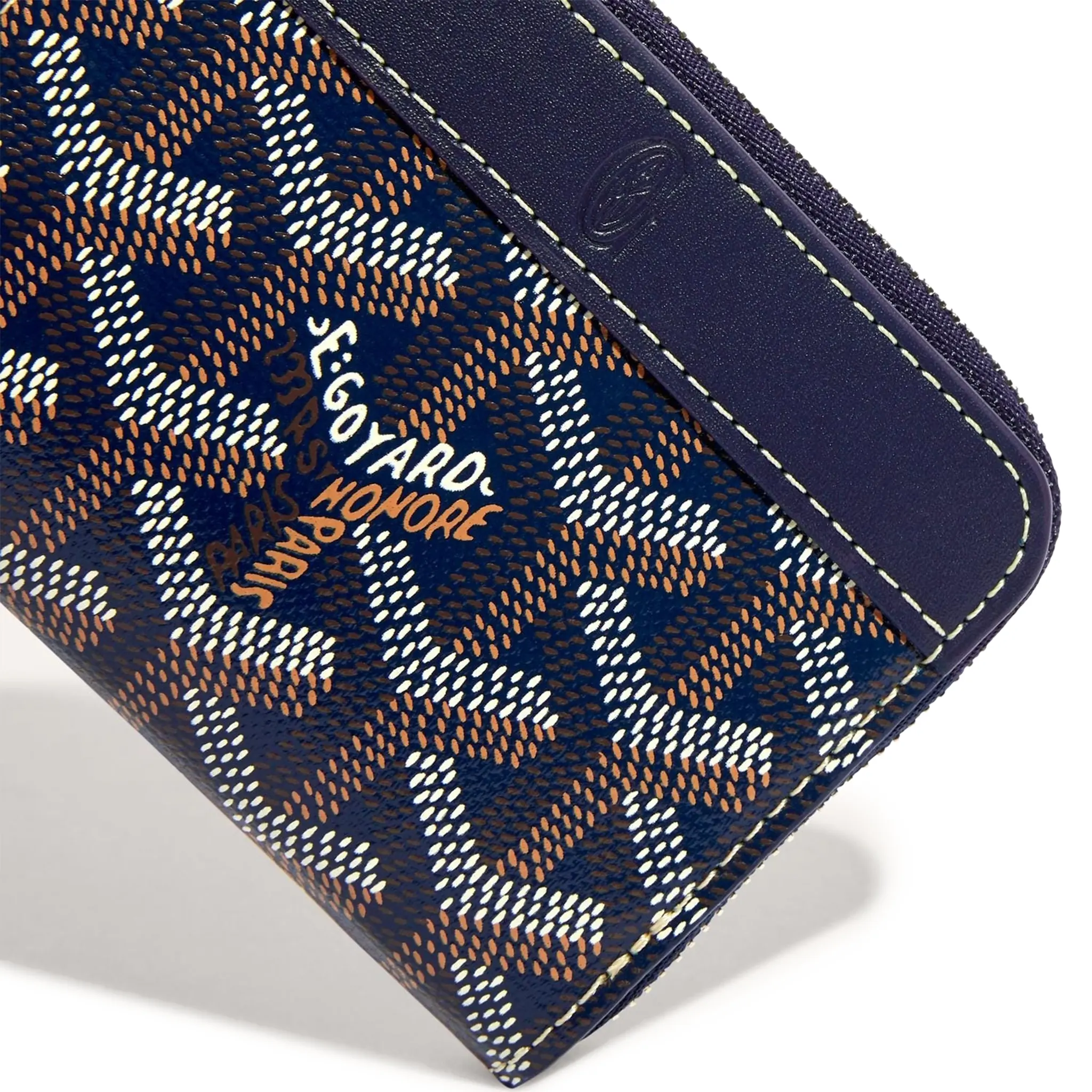 Detail view of Goyard Matignon Navy Blue Mini Wallet MATIGNMINTY12CL12P