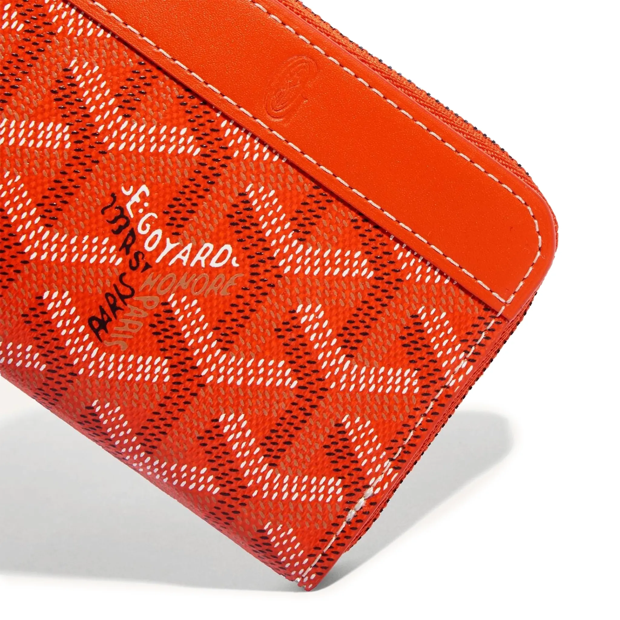 Detail view of Goyard Matignon Orange Mini Wallet MATIGNMINTY07CL07P