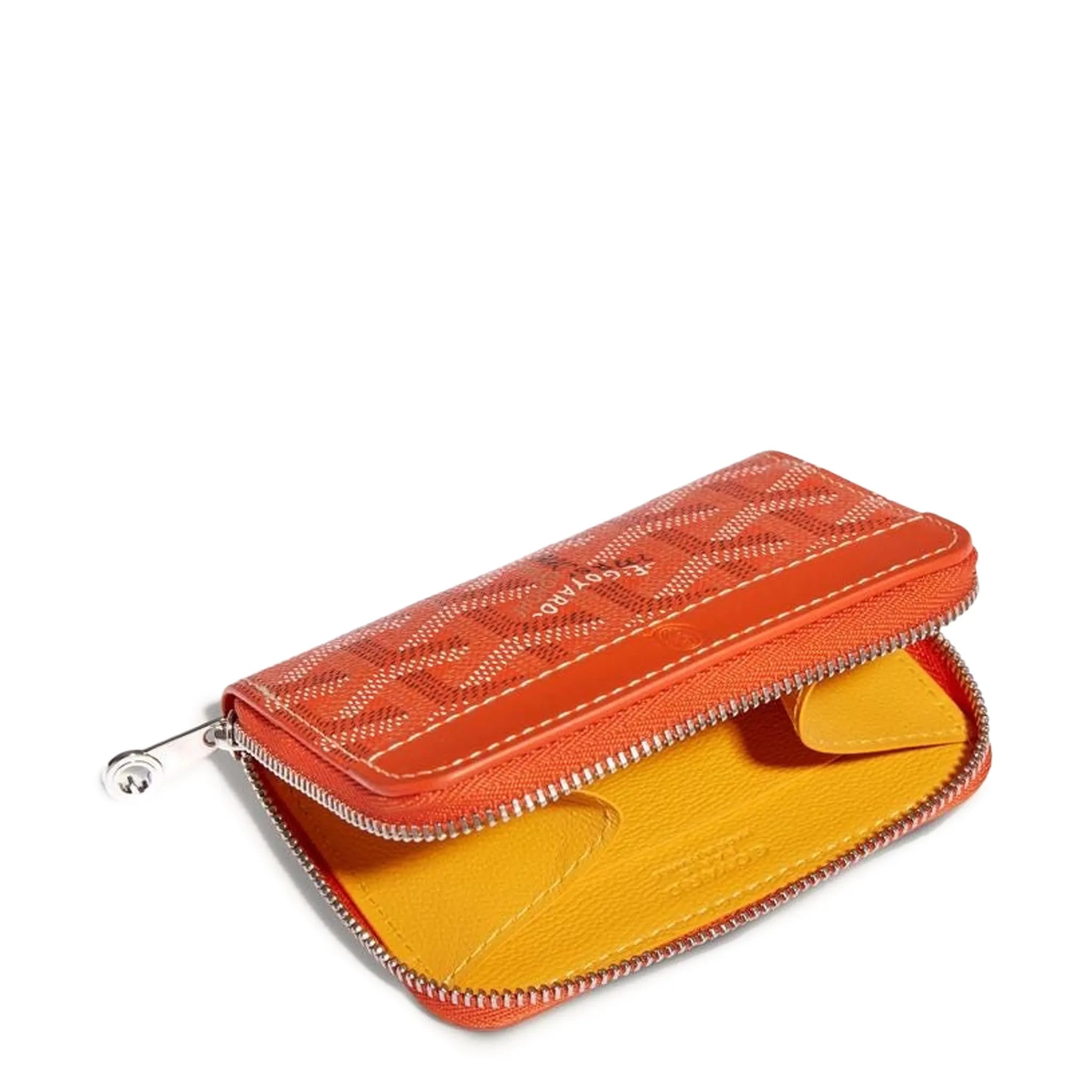 Inside view of Goyard Matignon Orange Mini Wallet MATIGNMINTY07CL07P